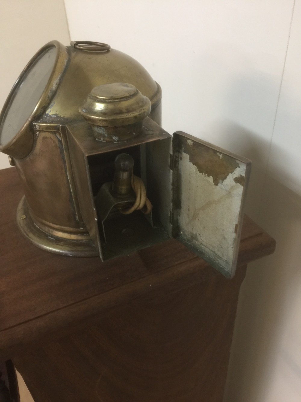 Ships wheel and binnacle on a mahogany plinth  View IV