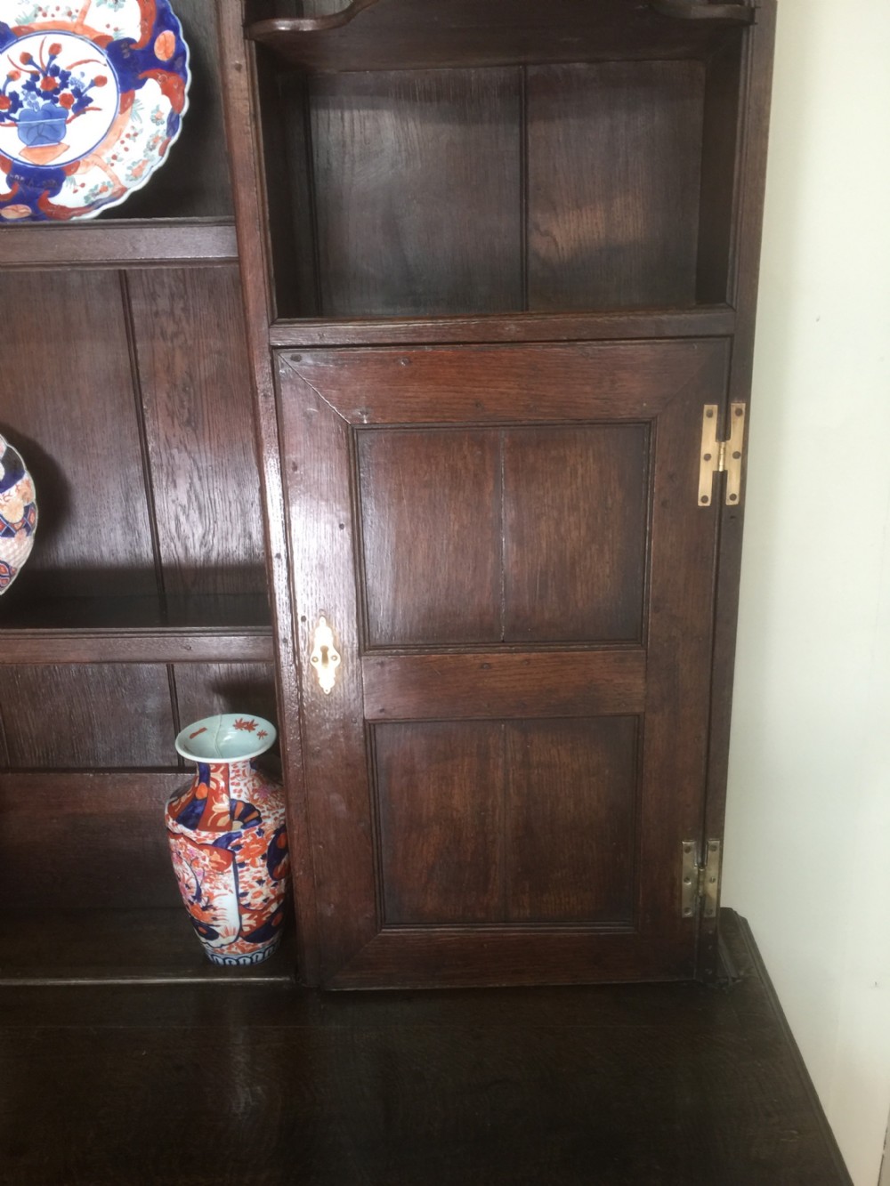 Eighteenth century oak dresser  Wonderful patina  View V