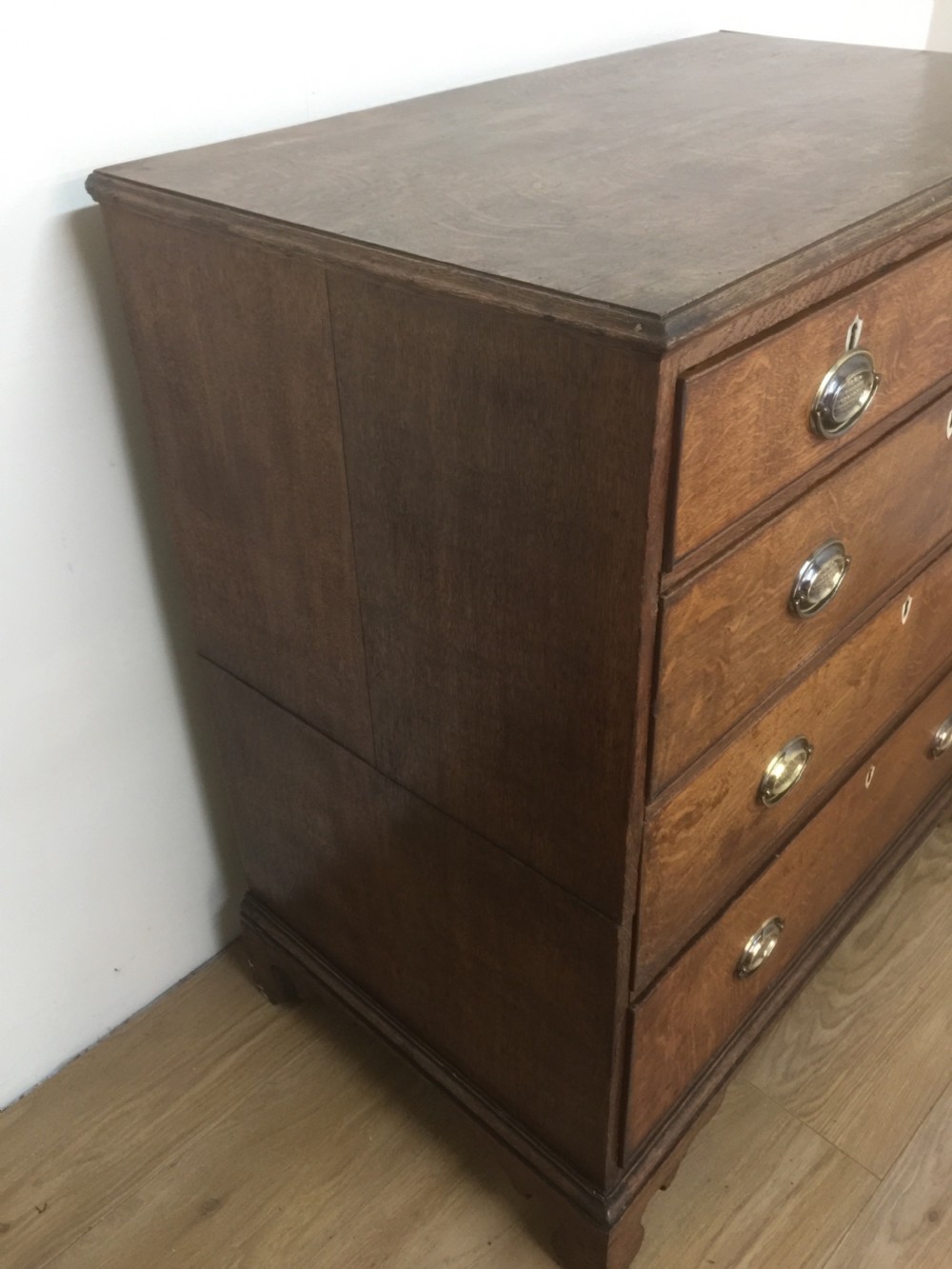 Georgian Oak four height chest of drawers circa 1780 View V