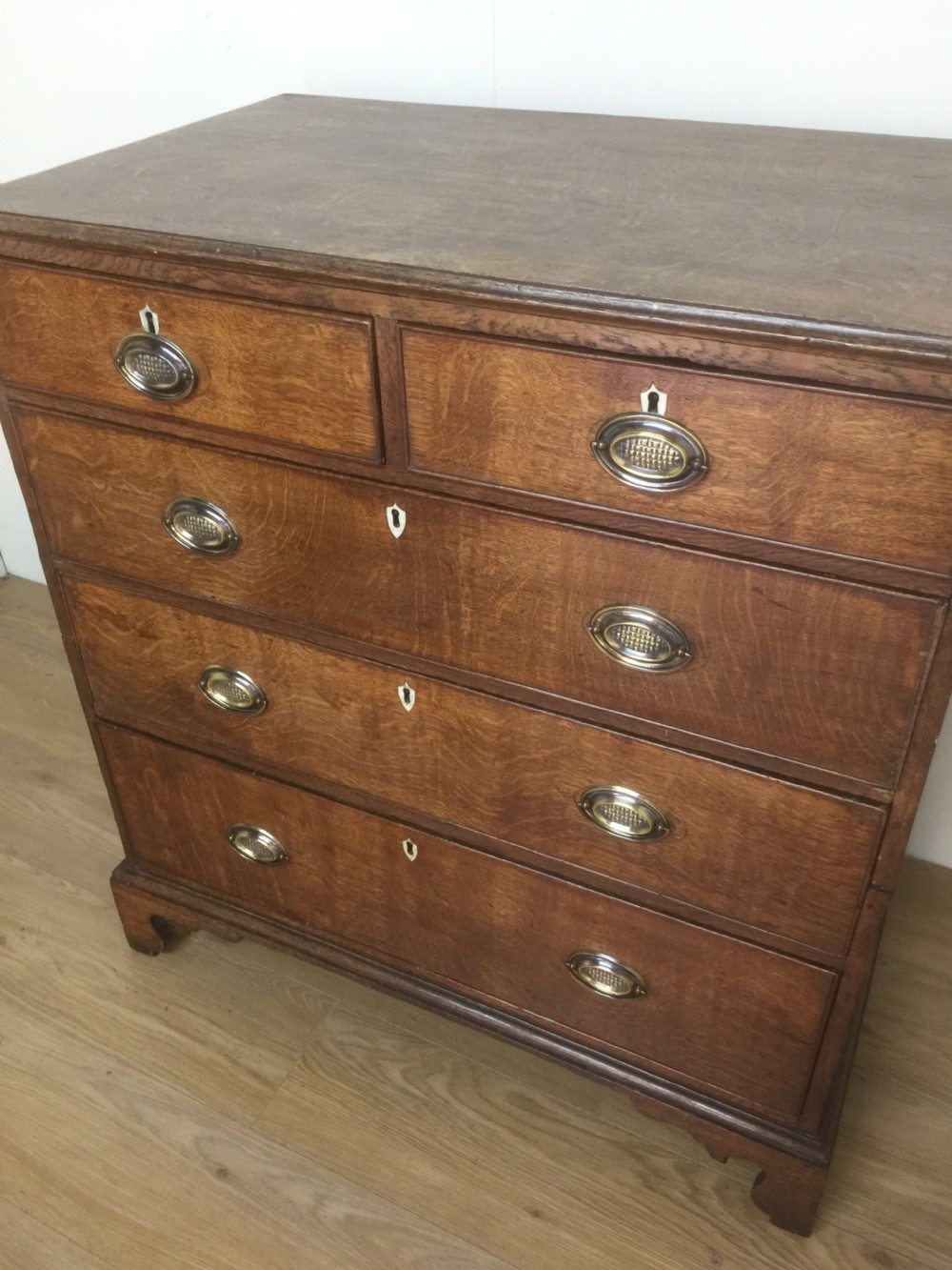 Georgian Oak four height chest of drawers circa 1780 View X
