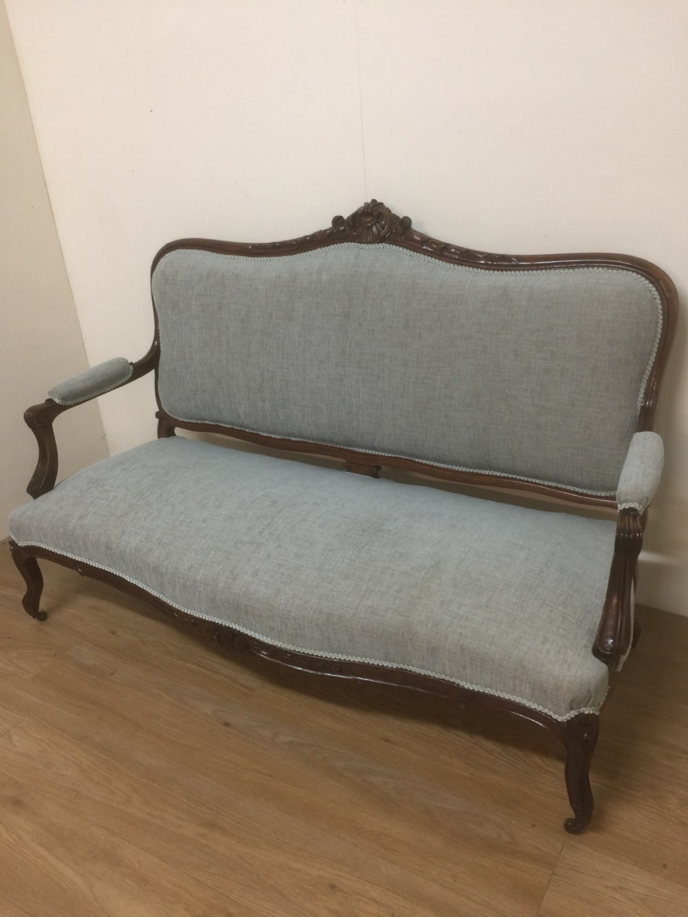Nineteenth century carved rosewood Sofa on cabriole legs  View II