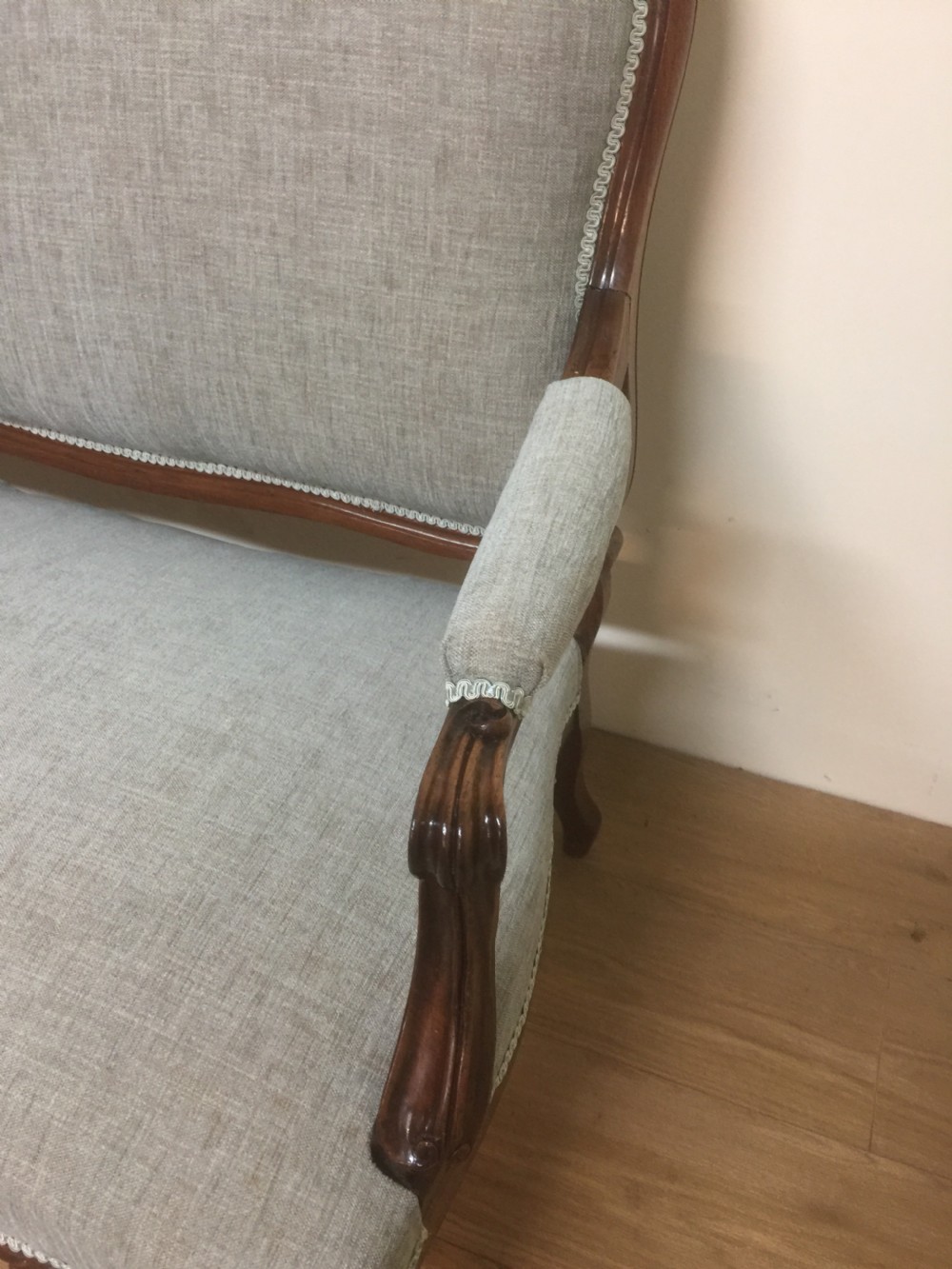 Nineteenth century carved rosewood Sofa on cabriole legs  View IV