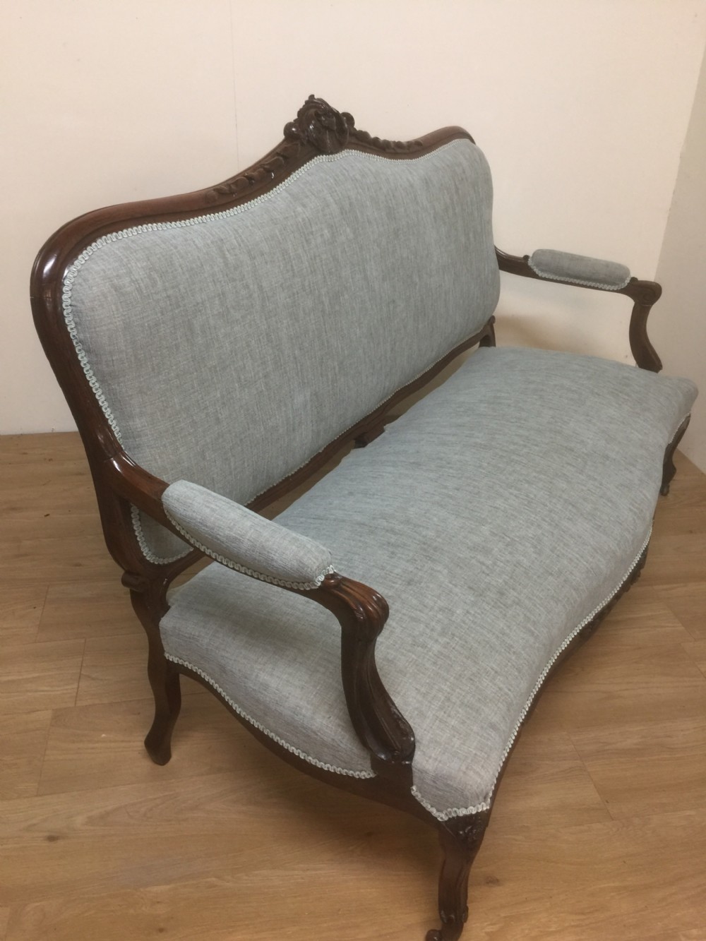 Nineteenth century carved rosewood Sofa on cabriole legs  View VIII