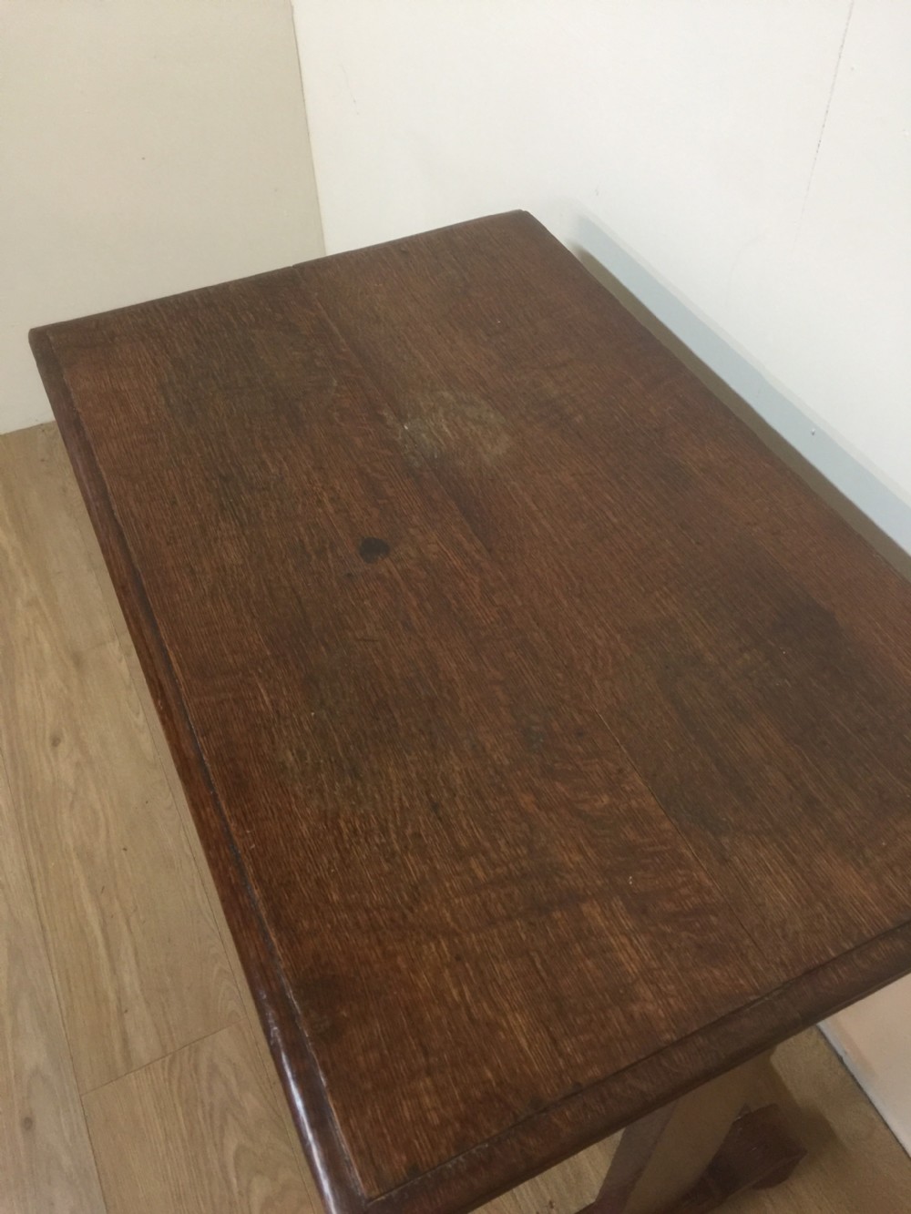Nineteenth century golden oak sidetable -single drawer View II