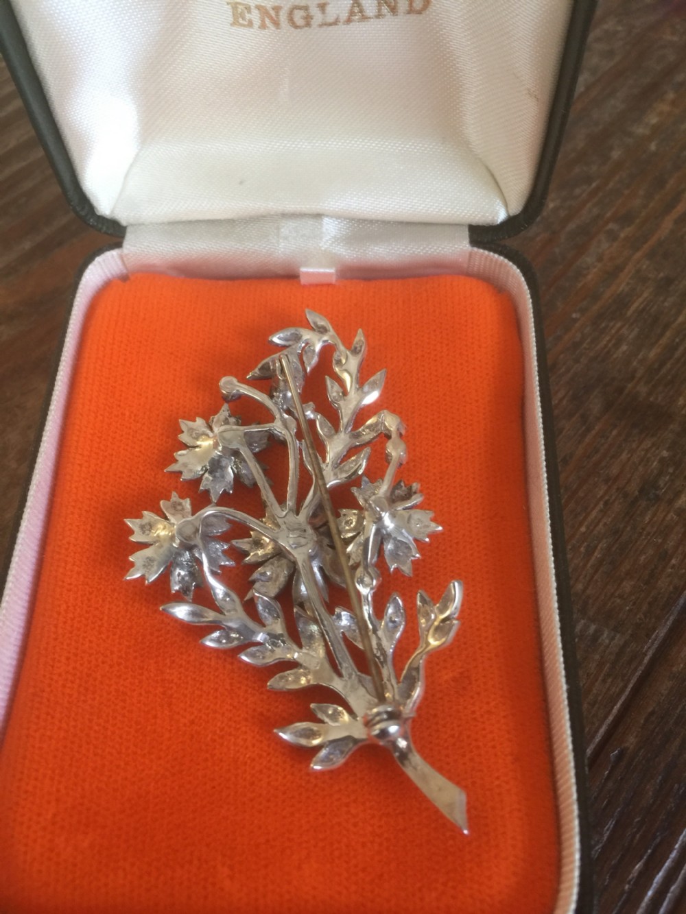 Hallmarked silver and marcasite brooch.  View III