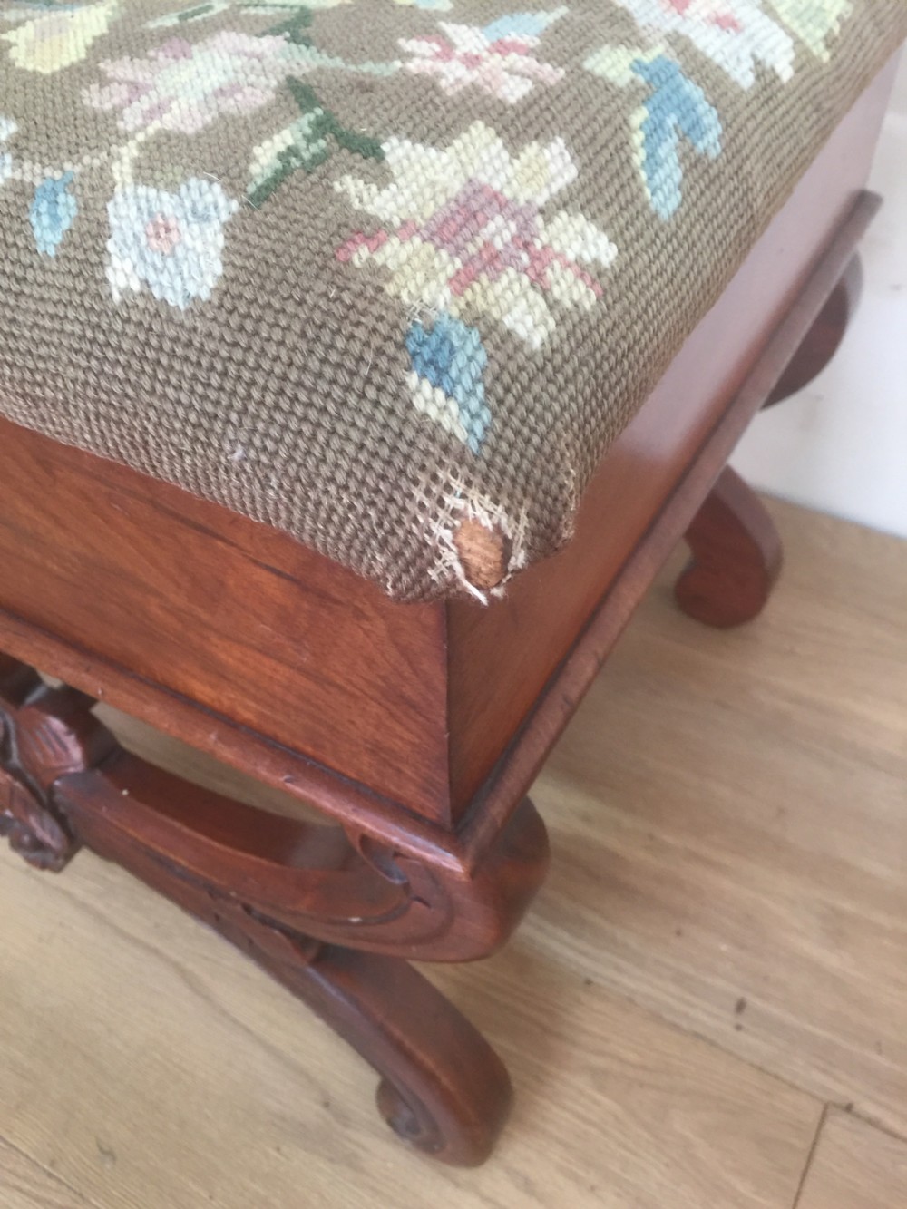 Nineteenth century Mahogany  x framed stool  View VIII