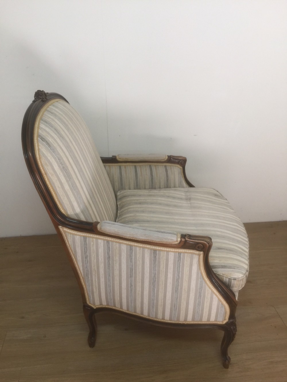 Large French style armchair with well shaped and carved frame  View VI