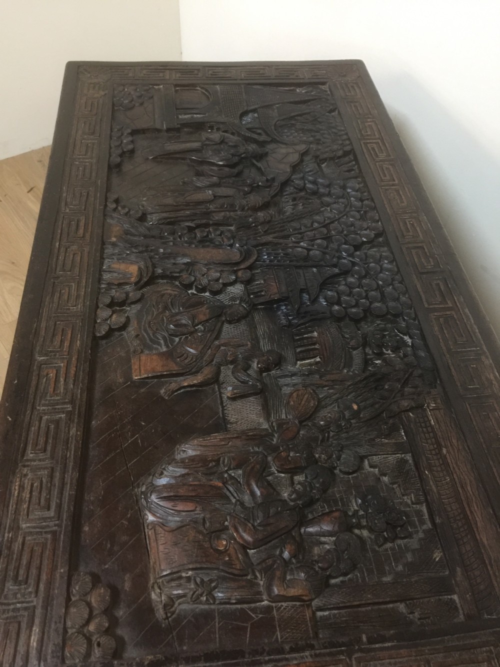 Well carved camphorwood box circa 1920 View V