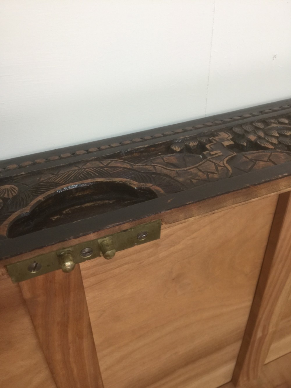 Well carved camphorwood box circa 1920 View X