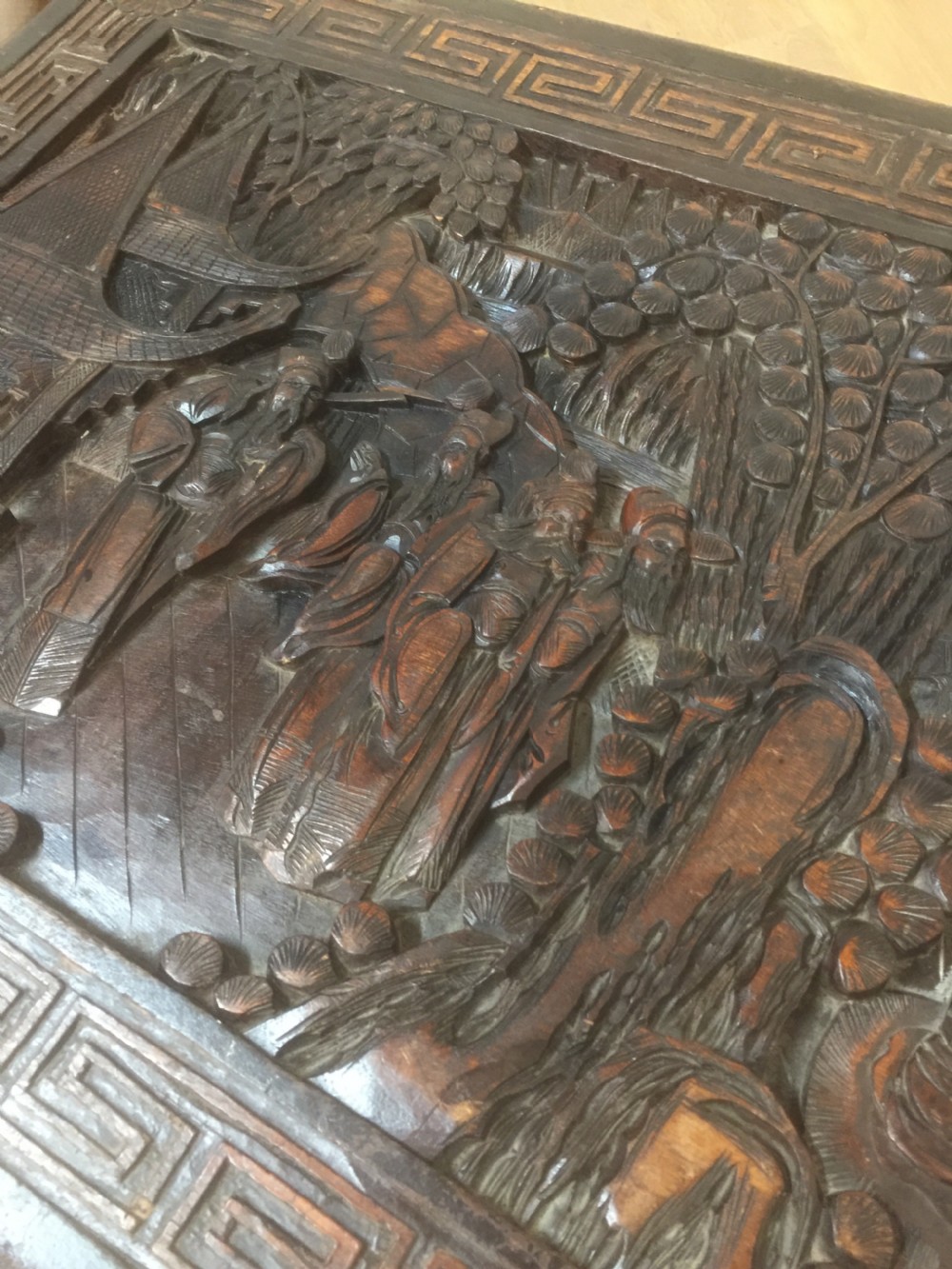 Well carved camphorwood box circa 1920 View XII