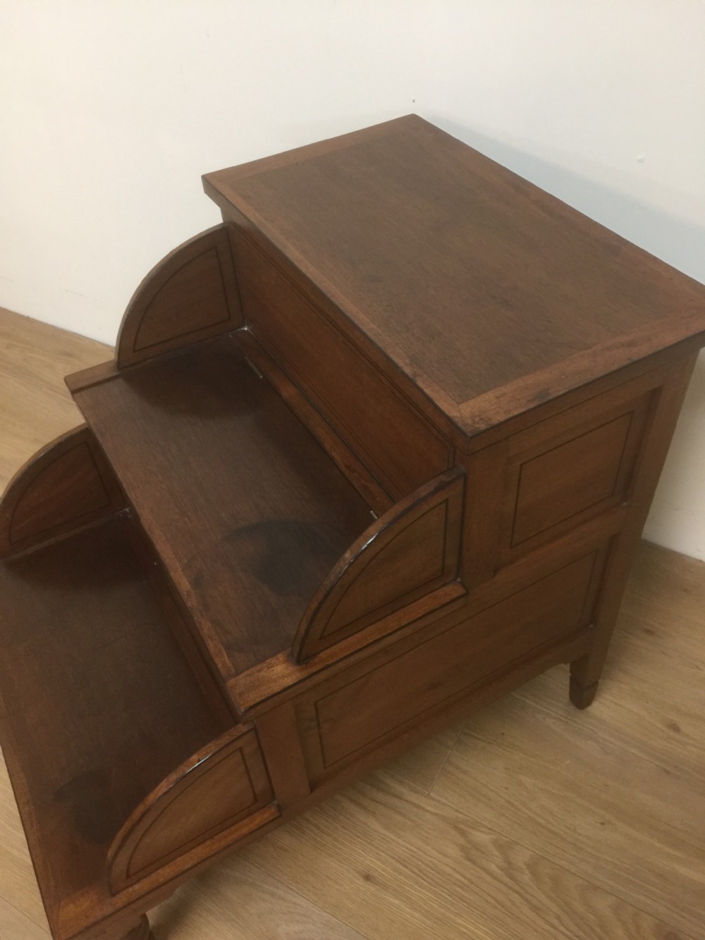 Late Georgian Mahogany library steps  View III