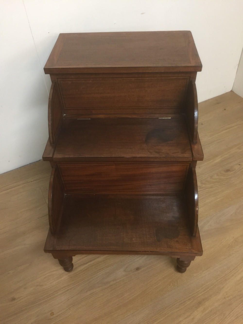 Late Georgian Mahogany library steps  View IV