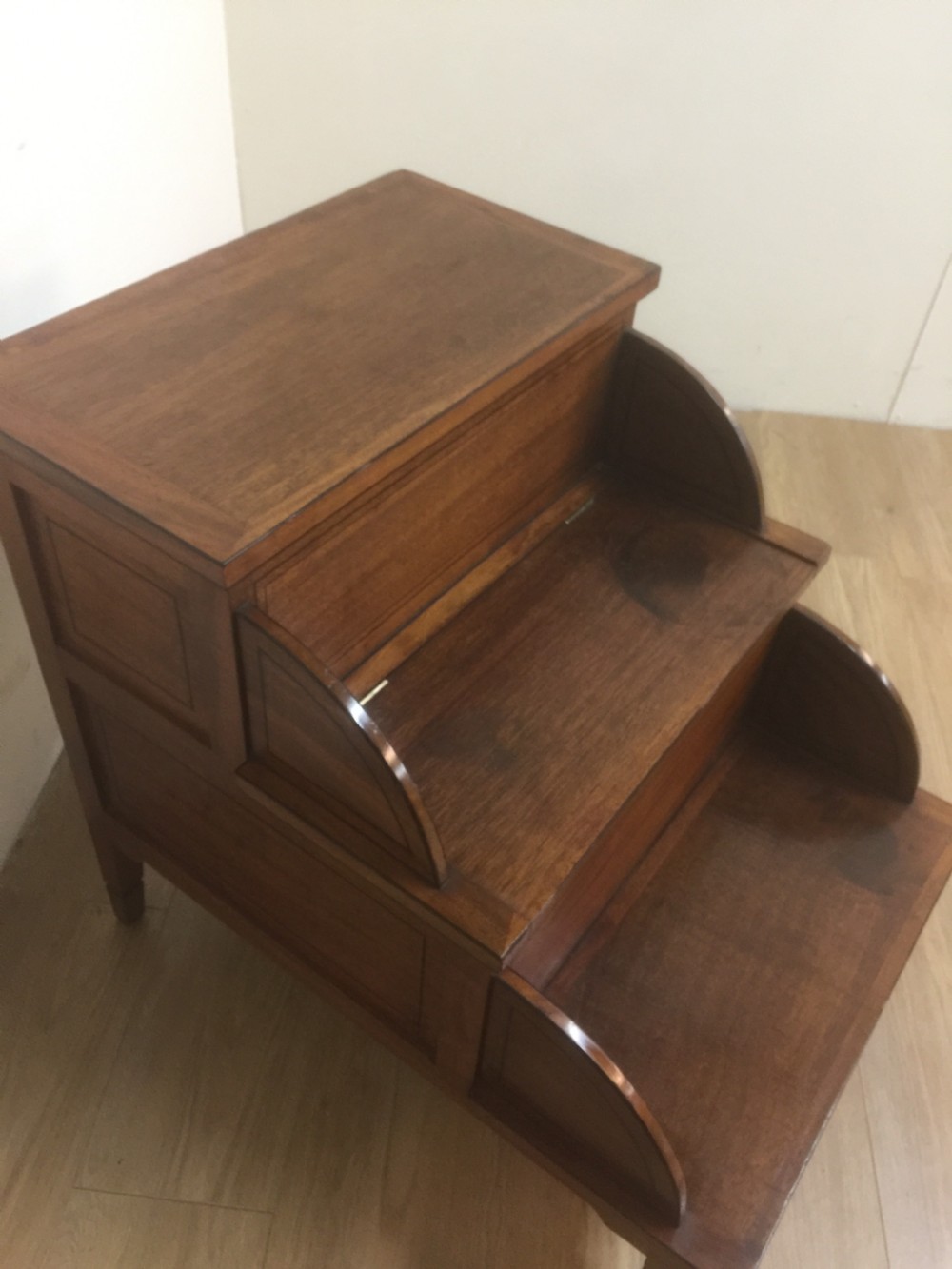 Late Georgian Mahogany library steps  View IX