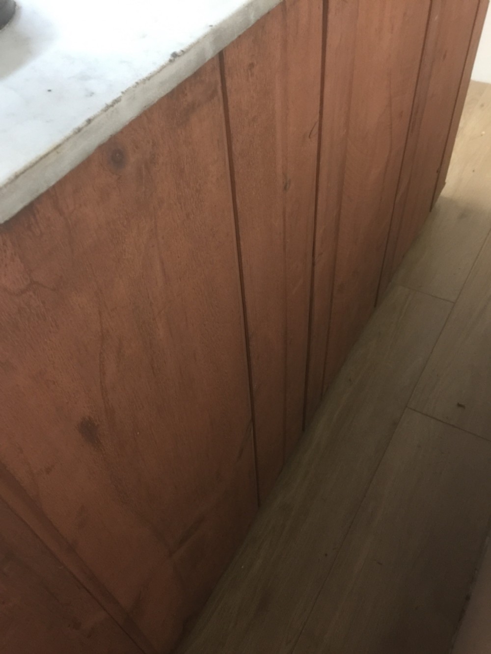 Nineteenth century white marble topped Mahogany credenza  View VIII