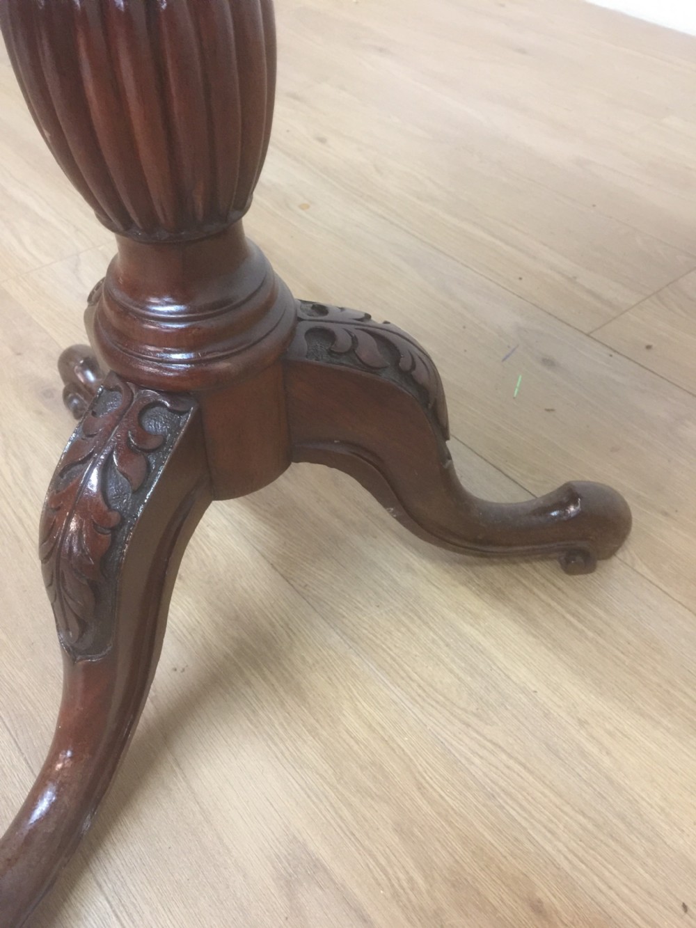 Nineteenth century circular Mahogany wine table on a carved base View V