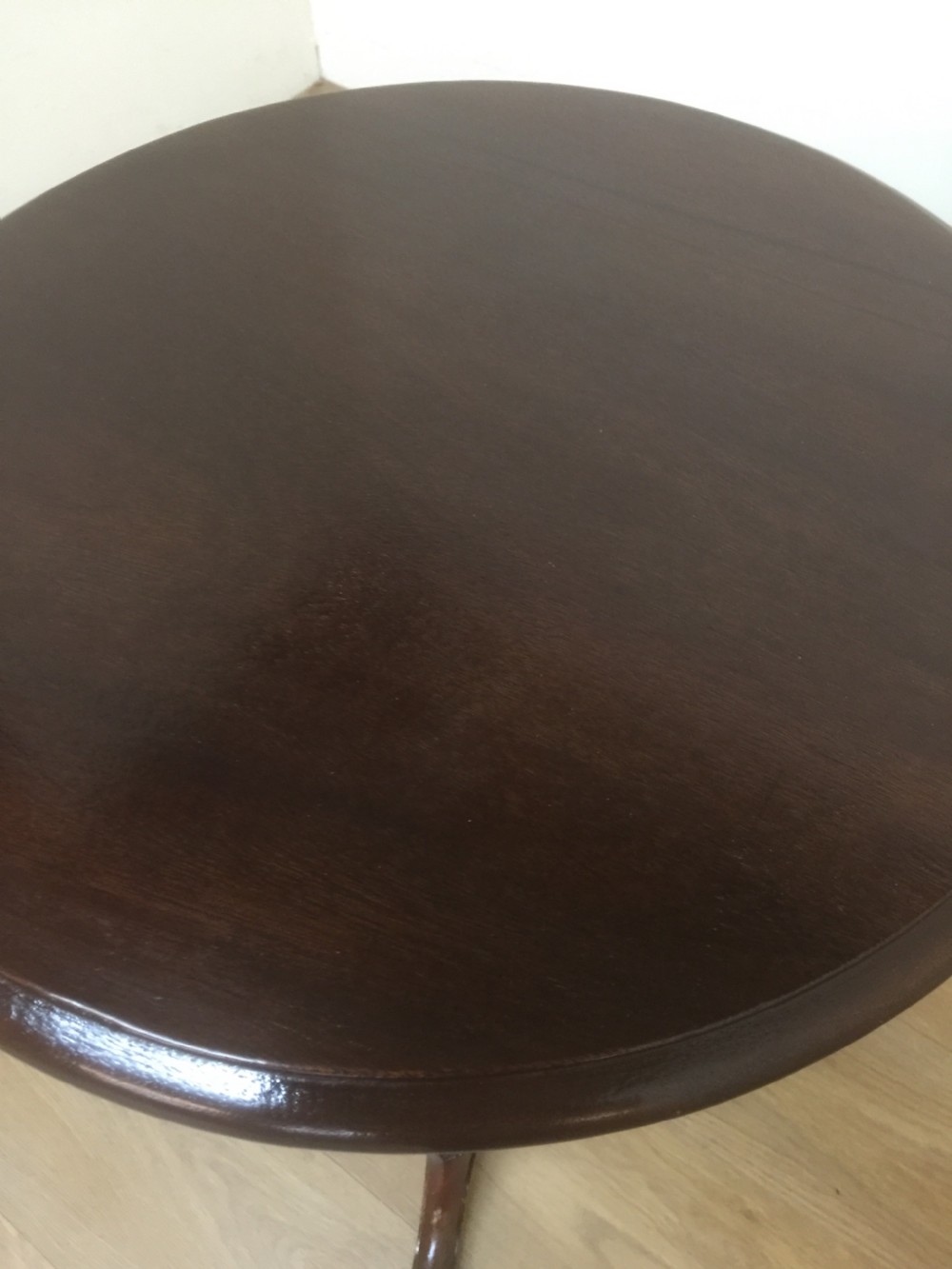 Nineteenth century circular Mahogany wine table on a carved base View VII