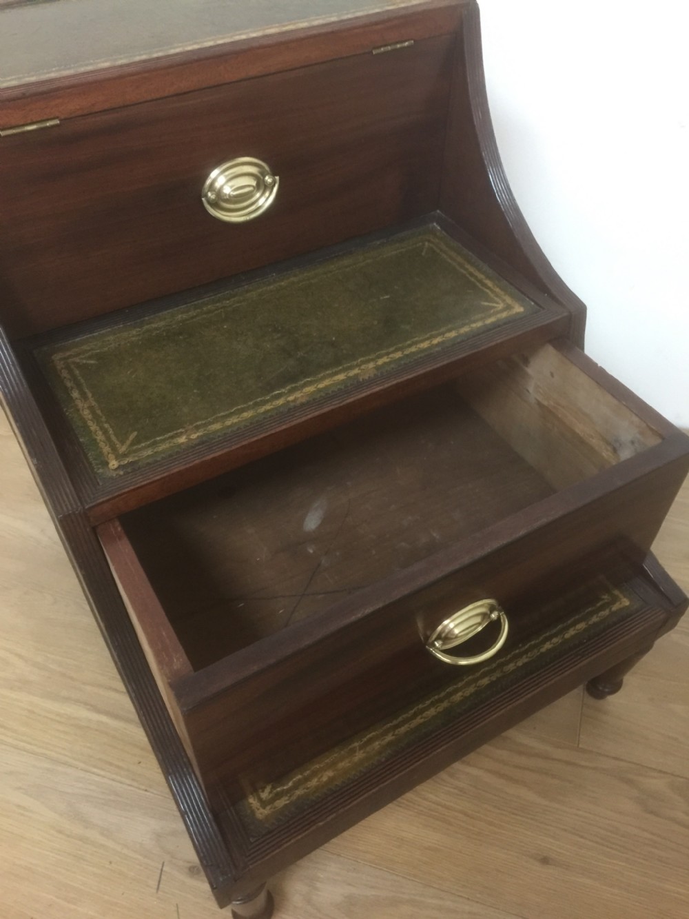 Regency Mahogany library steps with leather inset treads  View VI