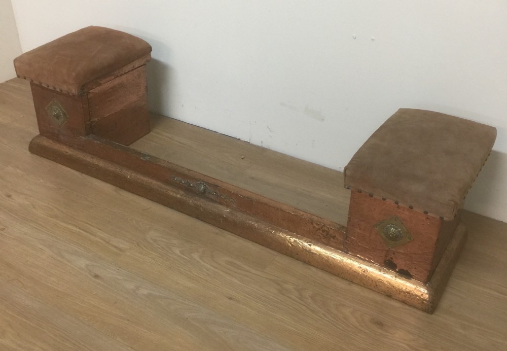 Arts and Crafts copper and brass fender 