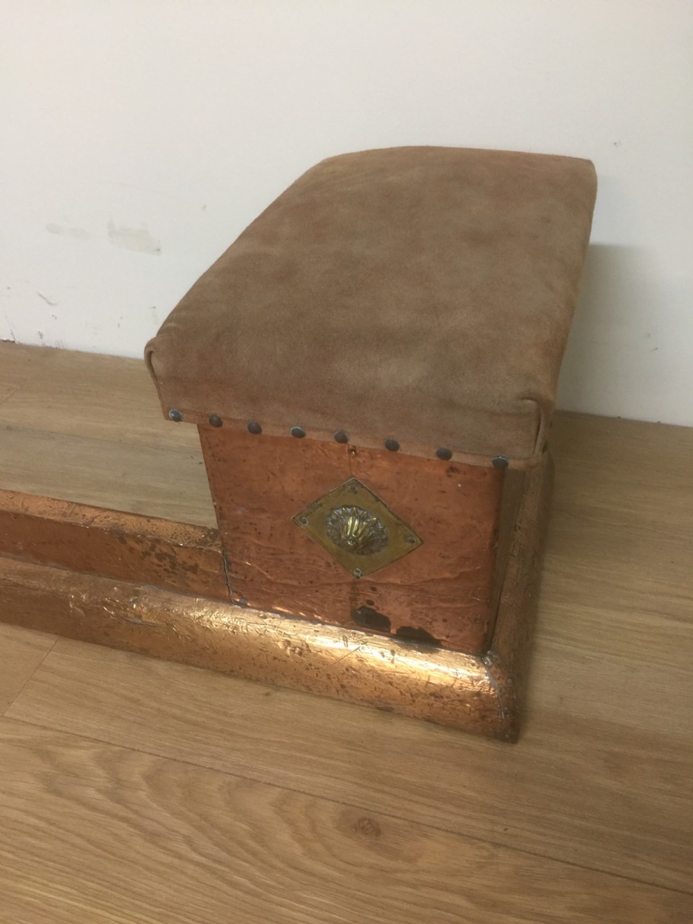 Arts and Crafts copper and brass fender  View II