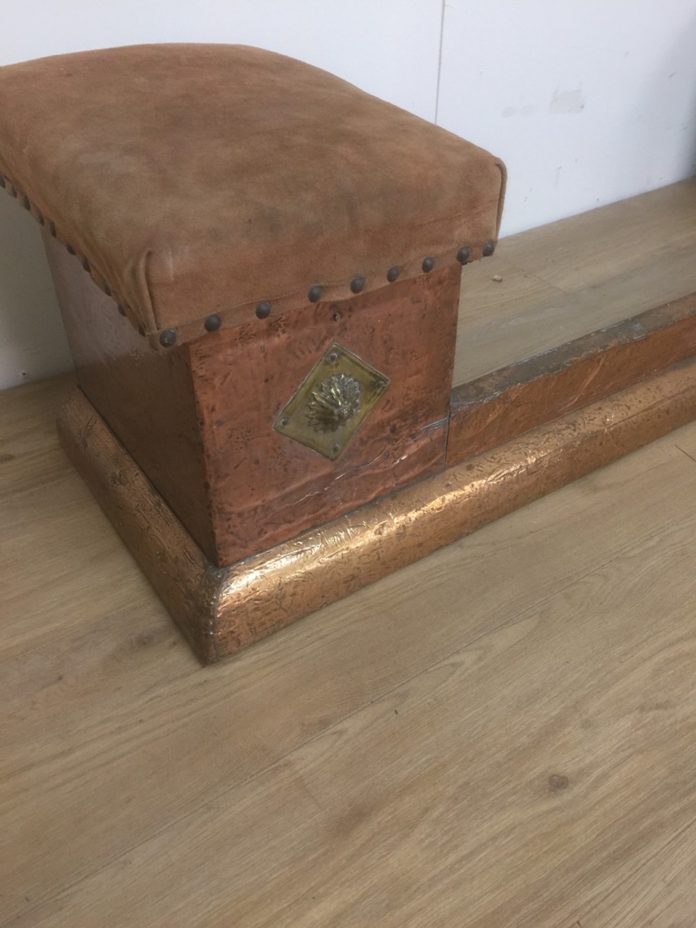 Arts and Crafts copper and brass fender  View XI