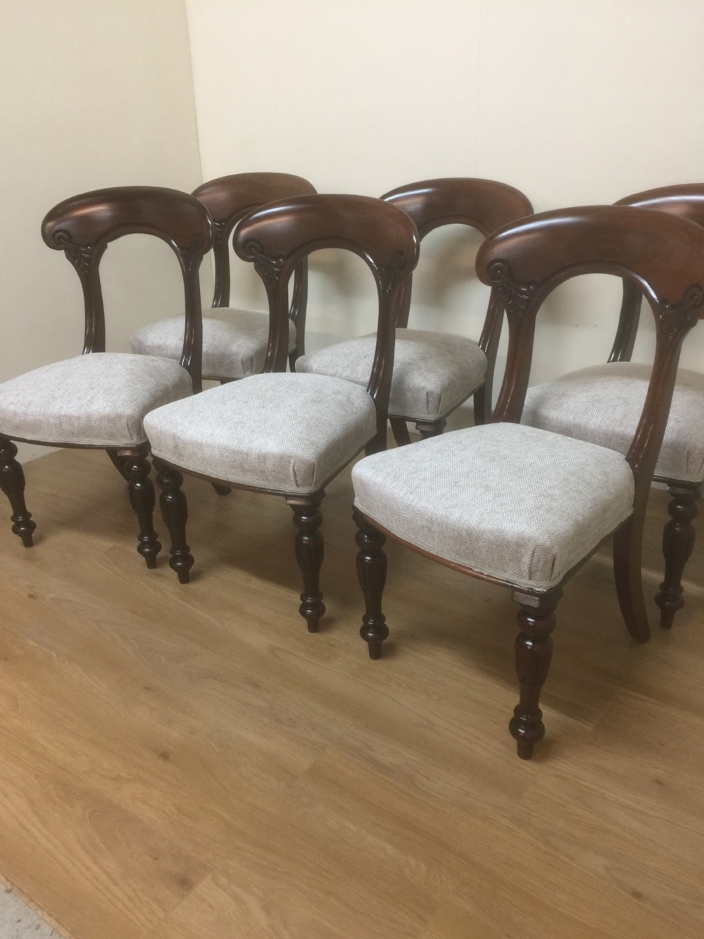  Six nineteenth century solid mahogany dining chairs by Widger of Plymouth View V