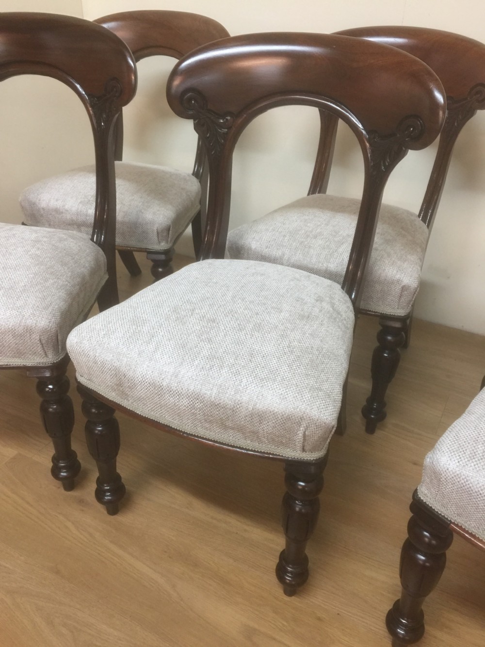  Six nineteenth century solid mahogany dining chairs by Widger of Plymouth View X