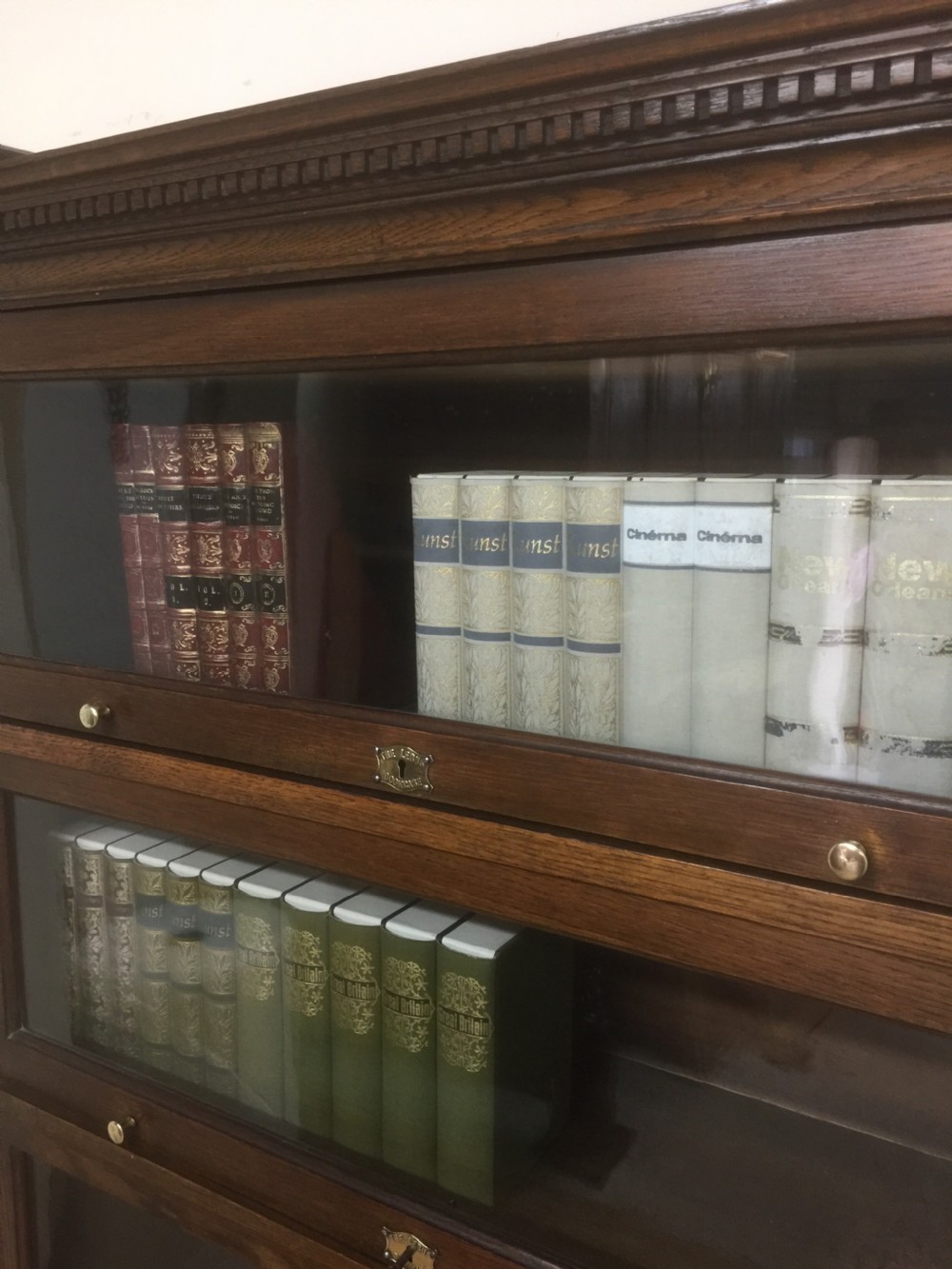Oak stacking Barristers Lebus bookcase  View II