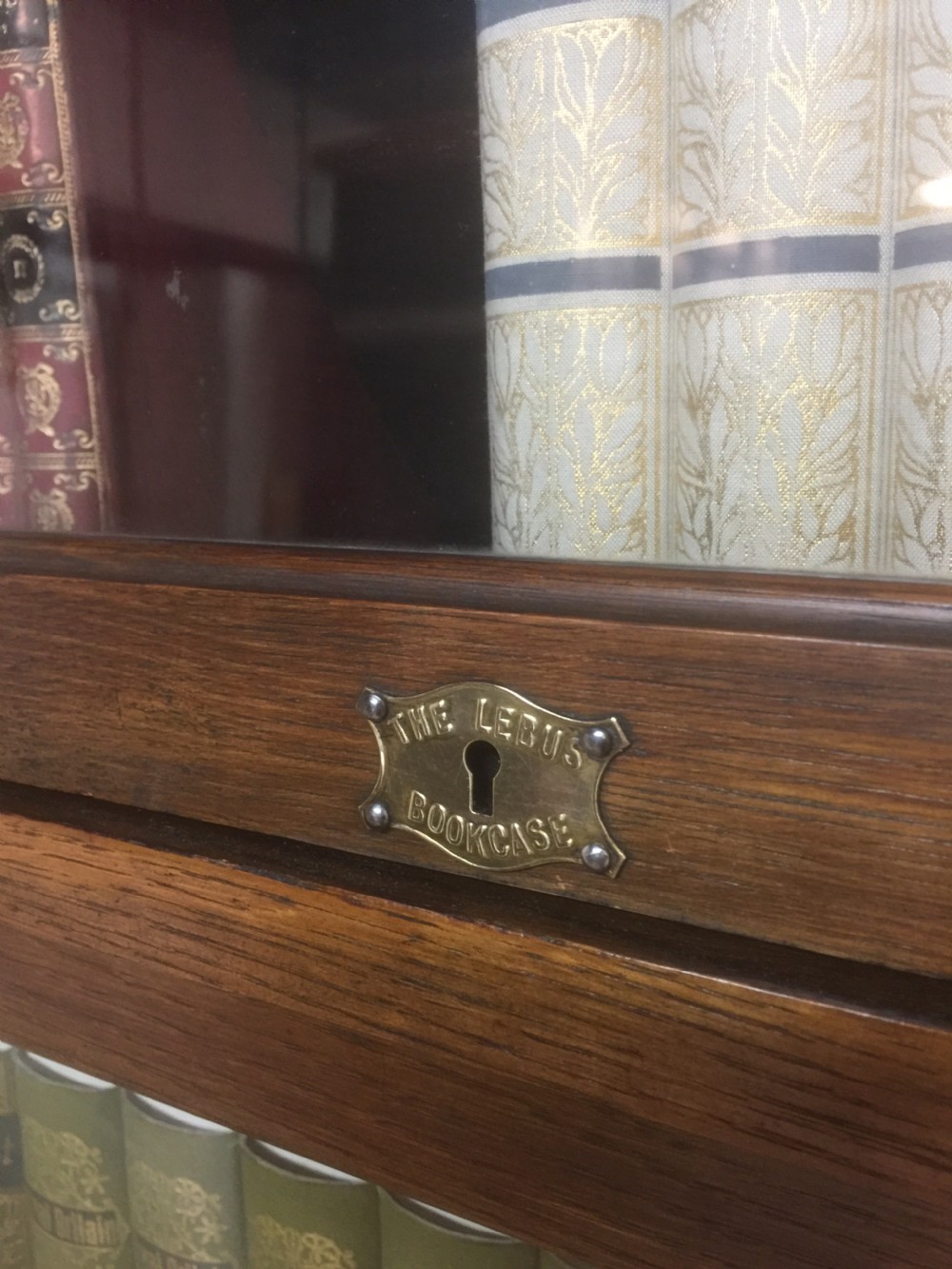 Oak stacking Barristers Lebus bookcase  View V