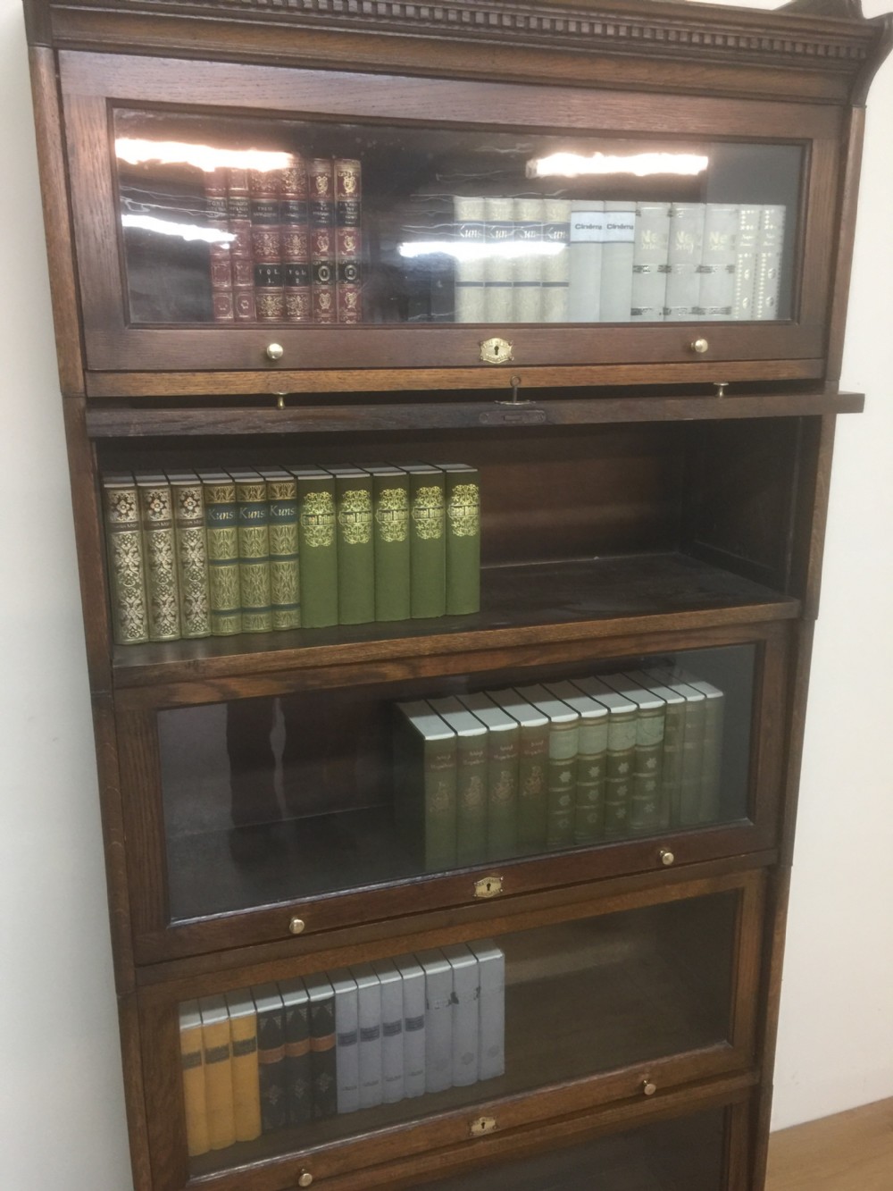 Oak stacking Barristers Lebus bookcase  View IX