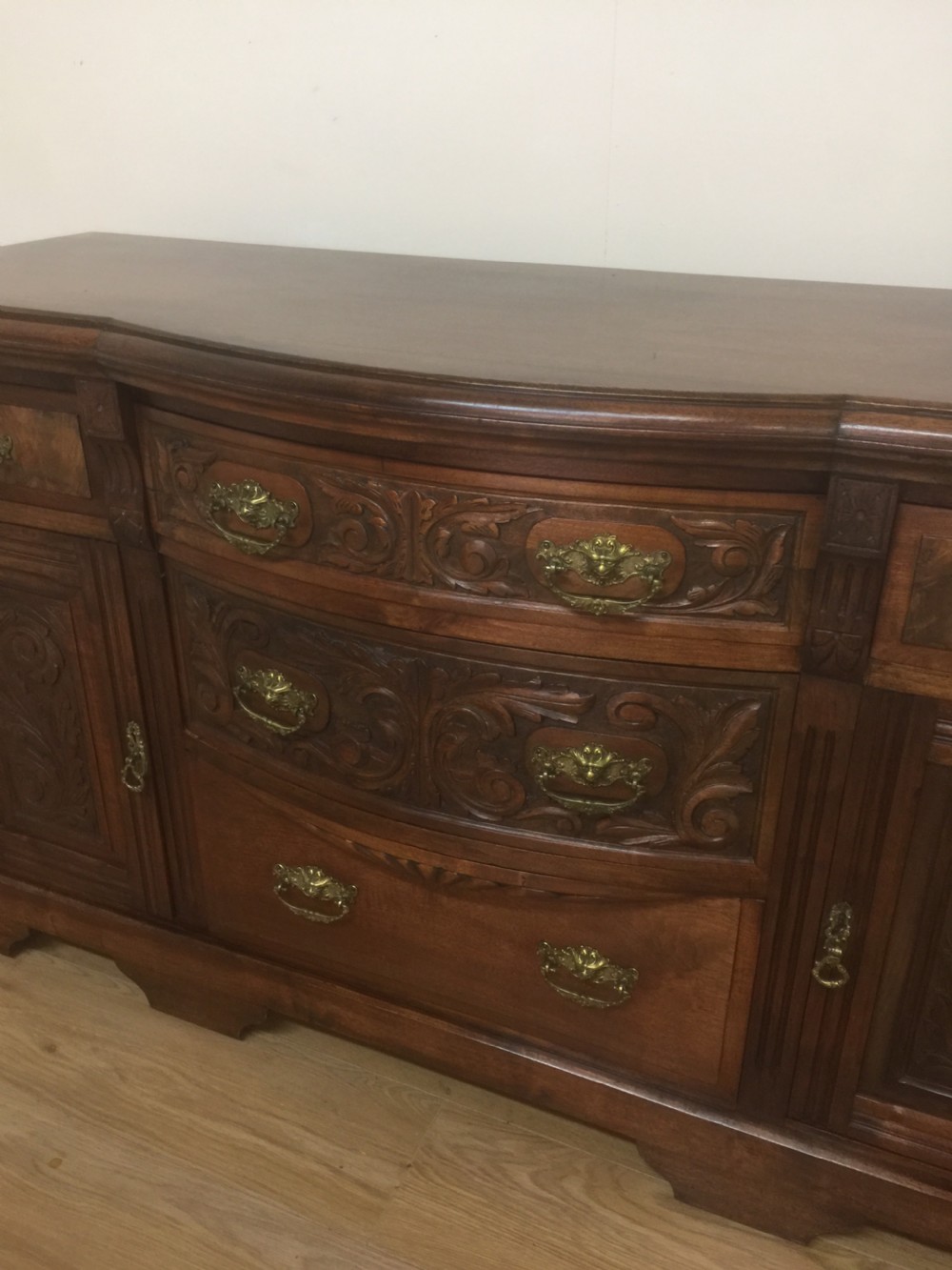 Late Victorian carved walnut Sideboard base circa 1890 View II