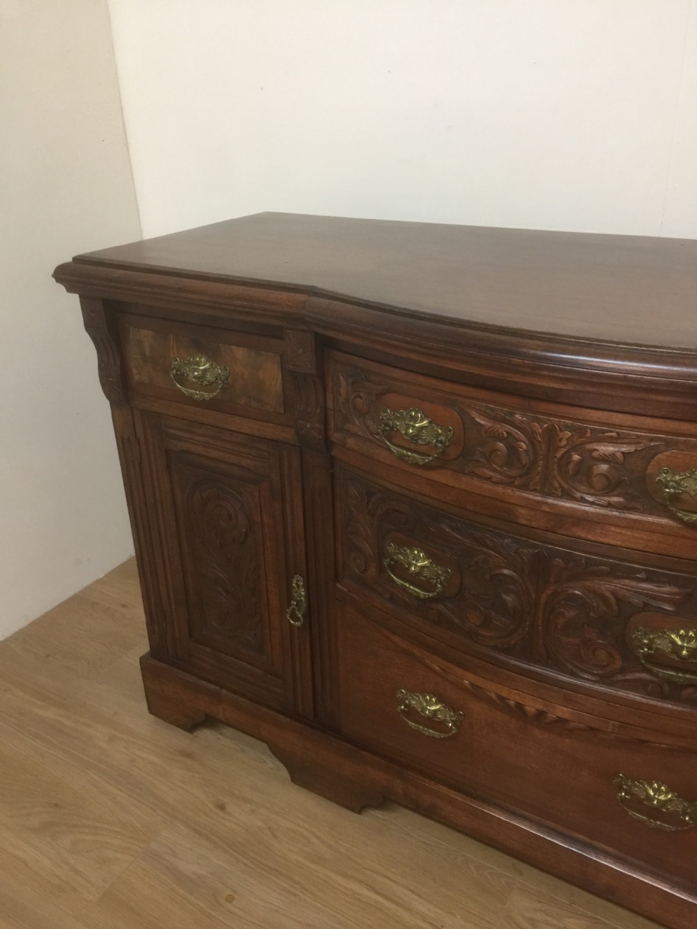 Late Victorian carved walnut Sideboard base circa 1890 View III