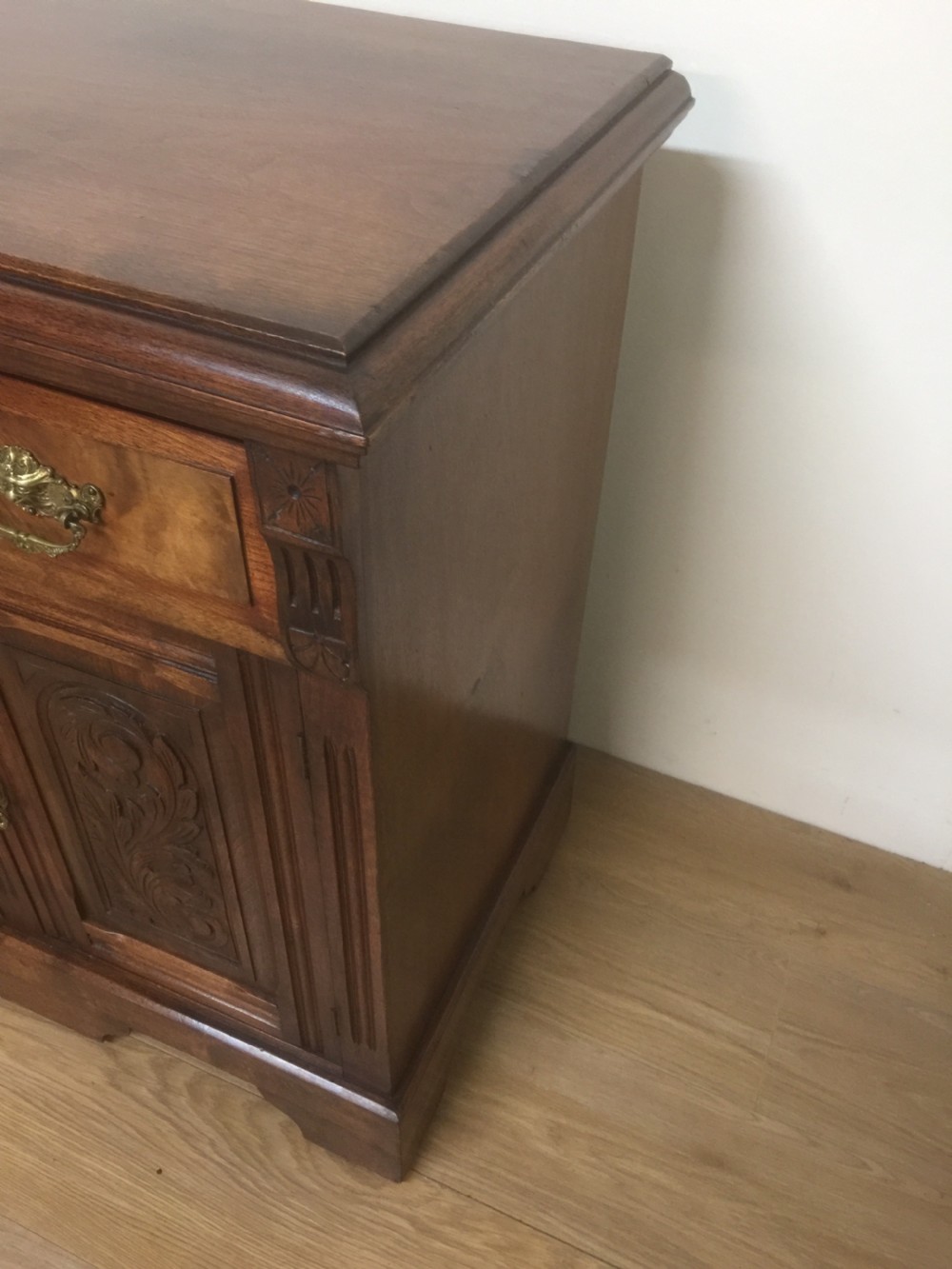 Late Victorian carved walnut Sideboard base circa 1890 View VI