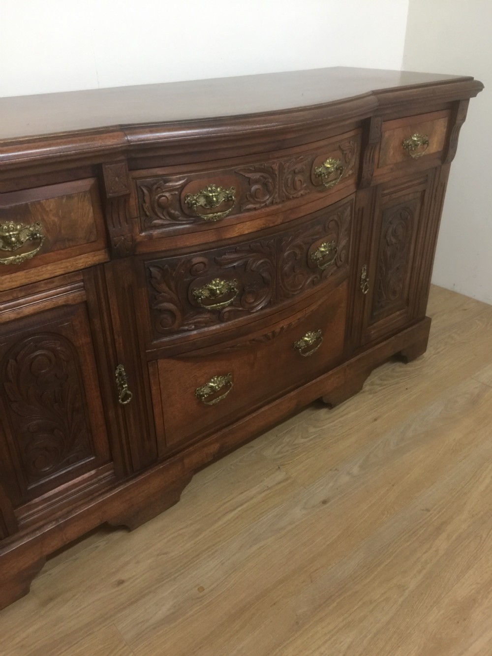 Late Victorian carved walnut Sideboard base circa 1890 View XIV