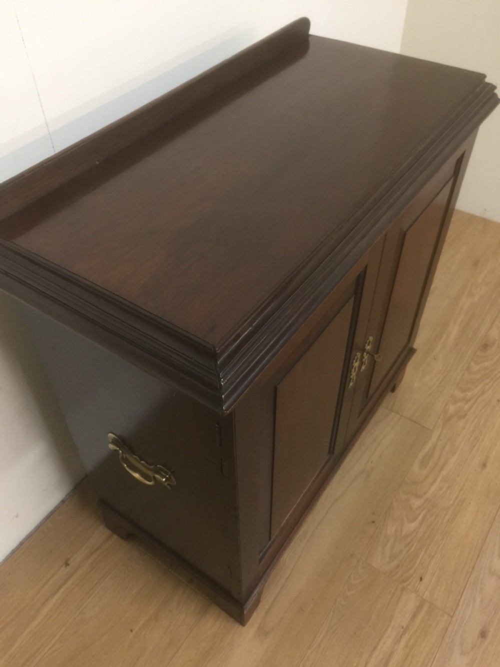 Small nineteenth century mahogany campaign  folio cupboard View II