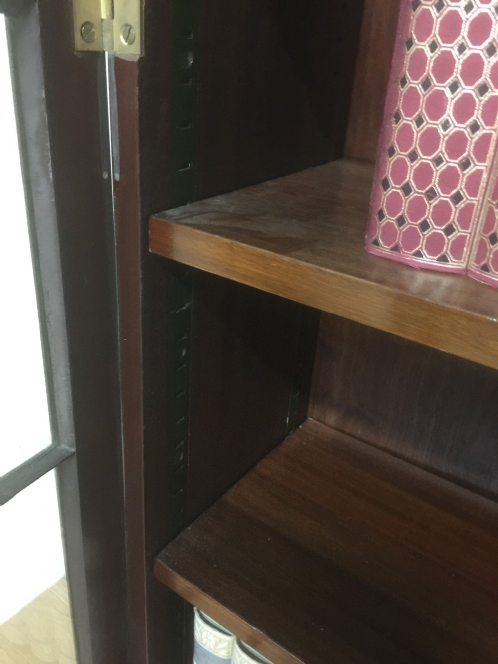 Edwardian mahogany astragal glazed three door bookcase  View XII