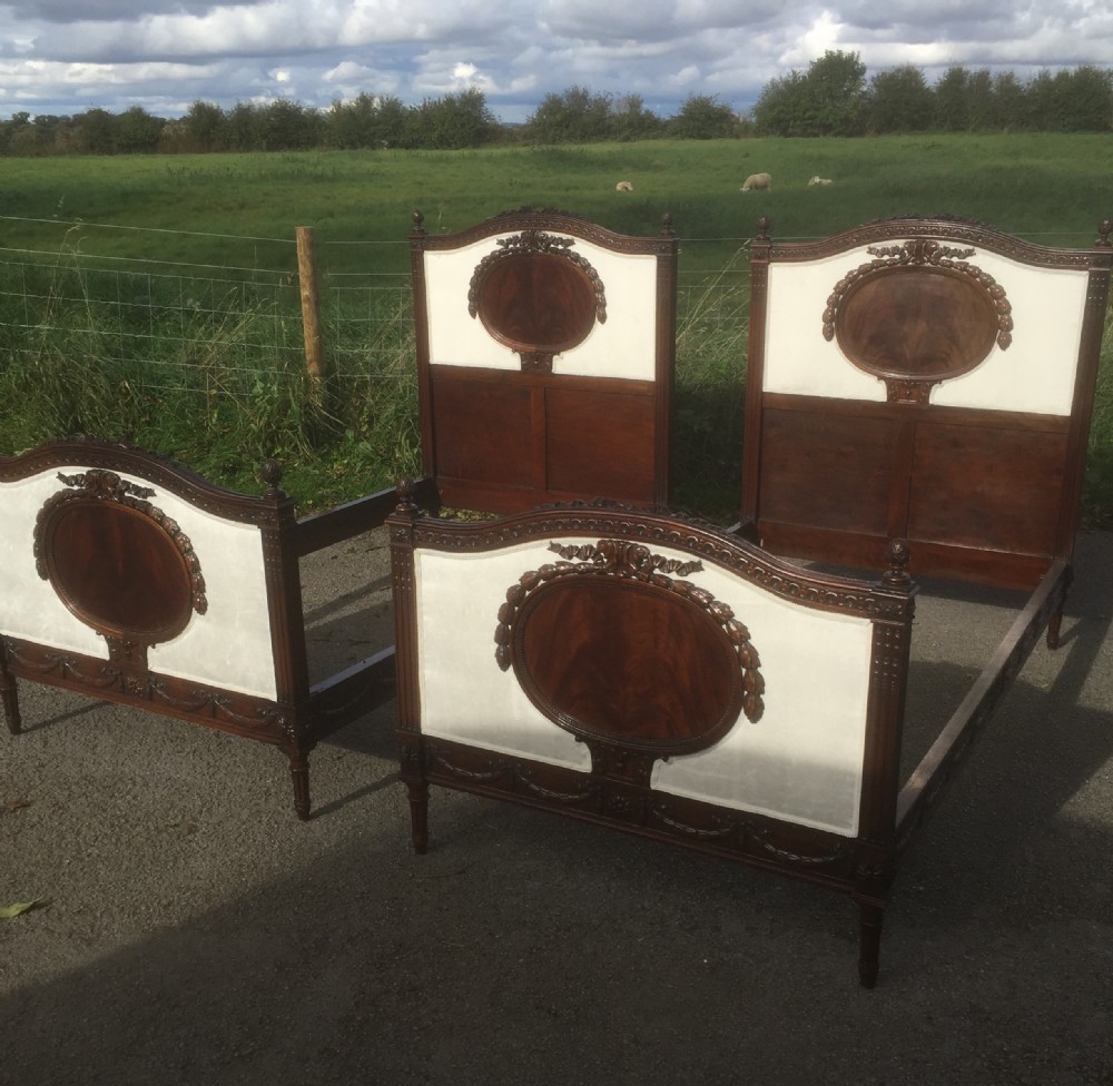 Pair of Edwardian carved mahogany single beds Stunning quality