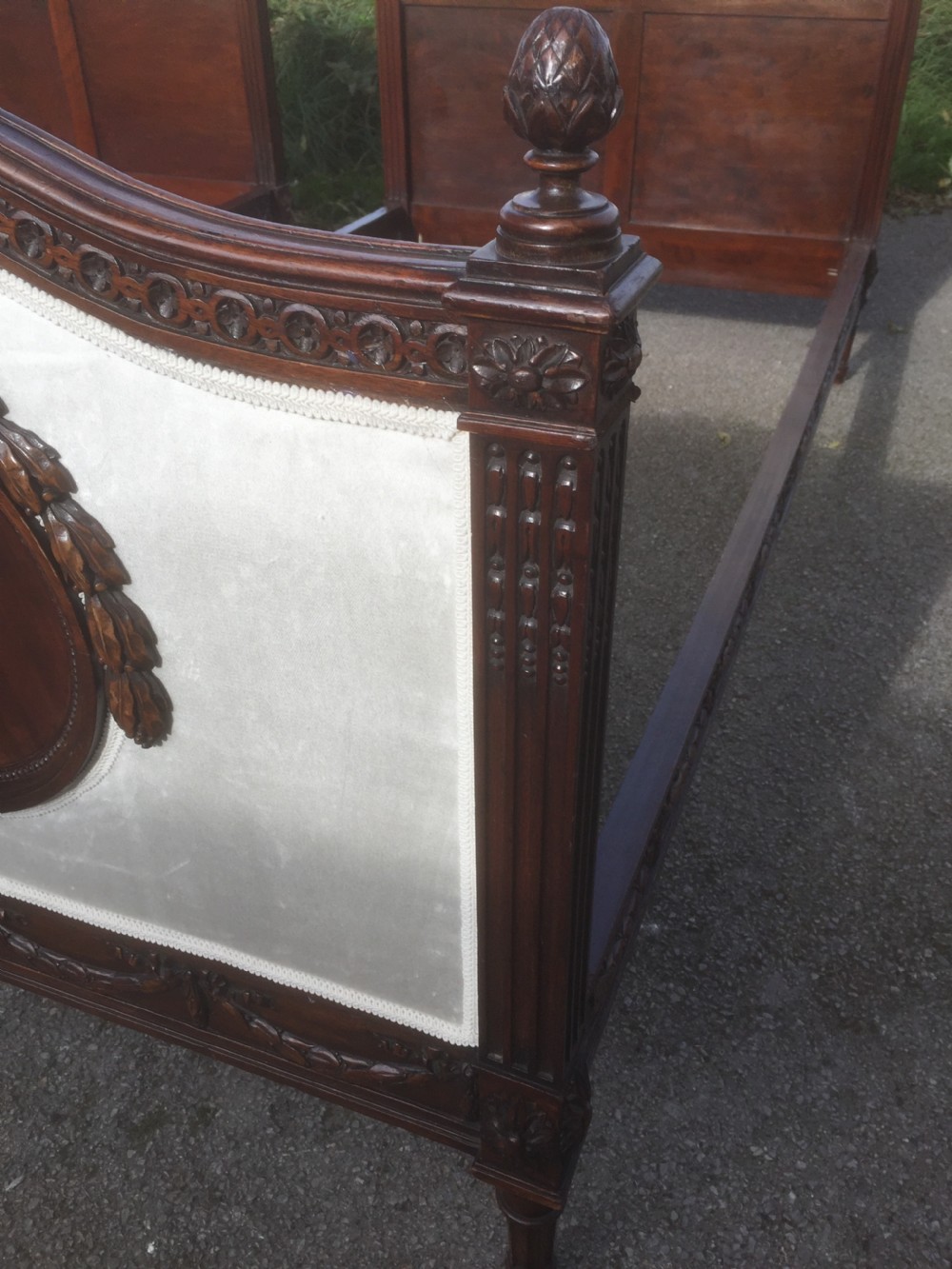 Pair of Edwardian carved mahogany single beds Stunning quality View II
