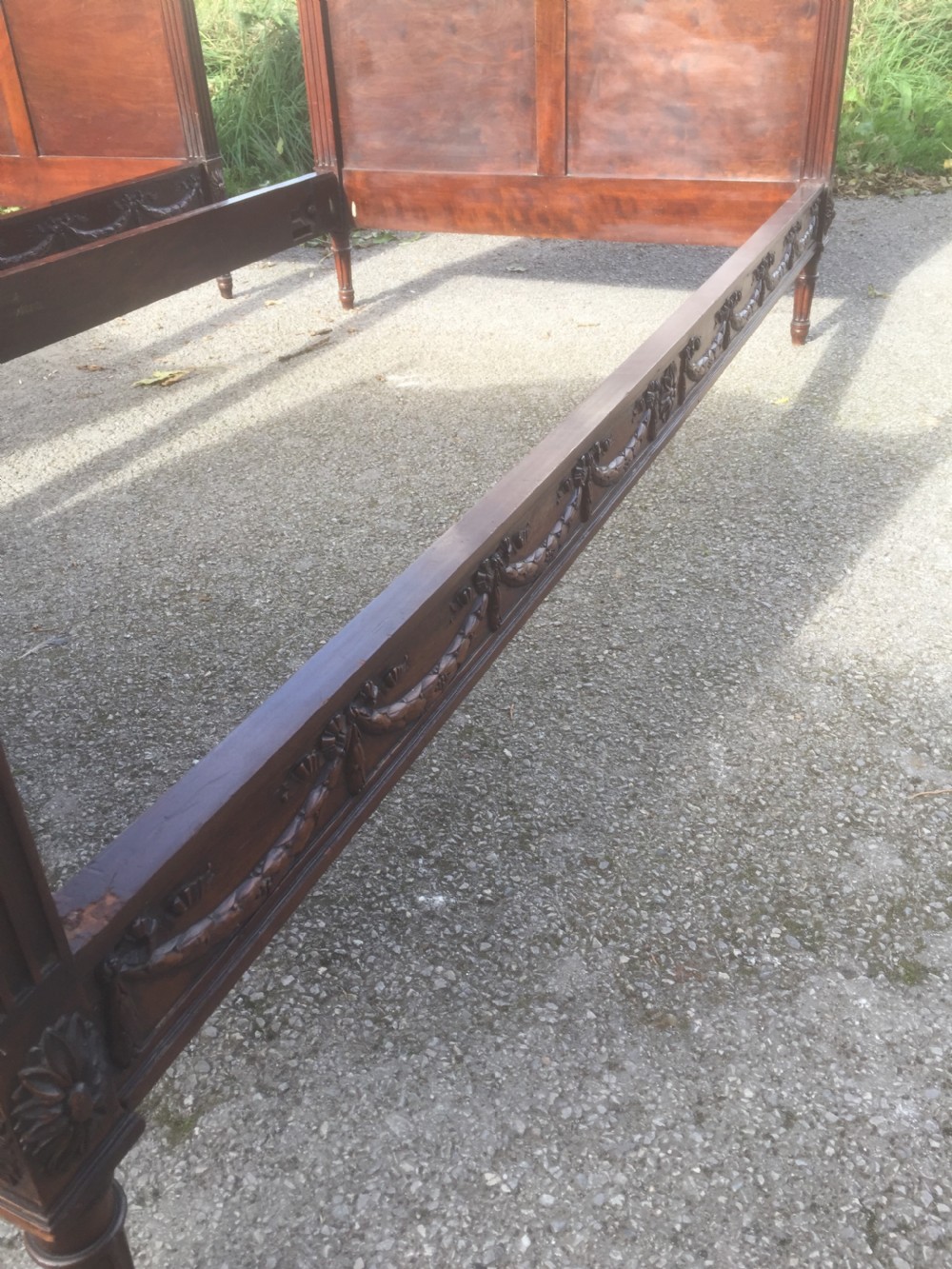 Pair of Edwardian carved mahogany single beds Stunning quality View VI