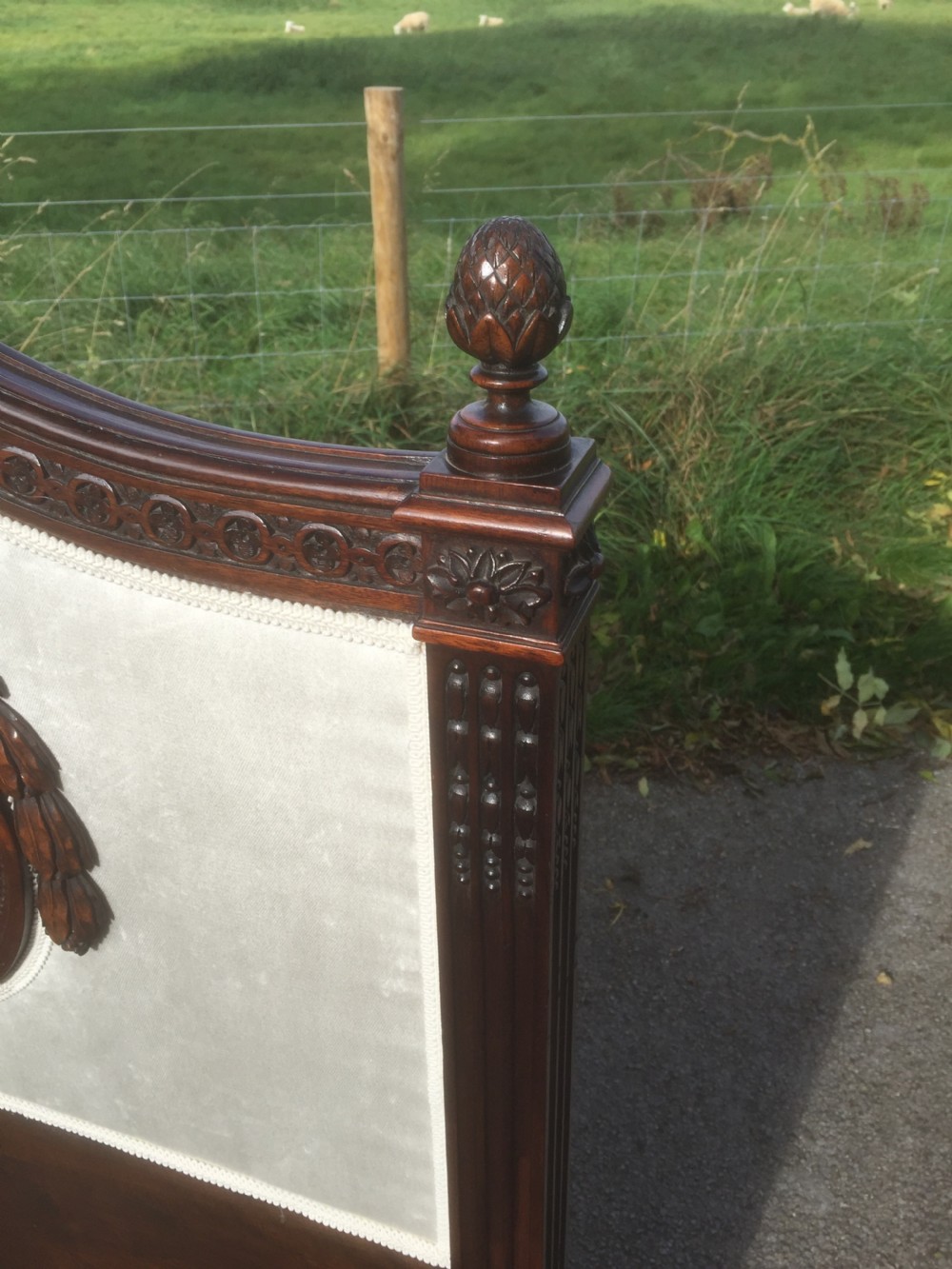 Pair of Edwardian carved mahogany single beds Stunning quality View VIII