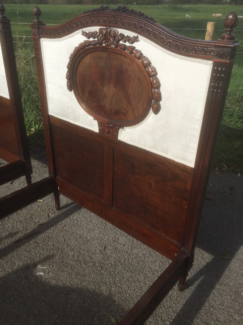 Pair of Edwardian carved mahogany single beds Stunning quality View X
