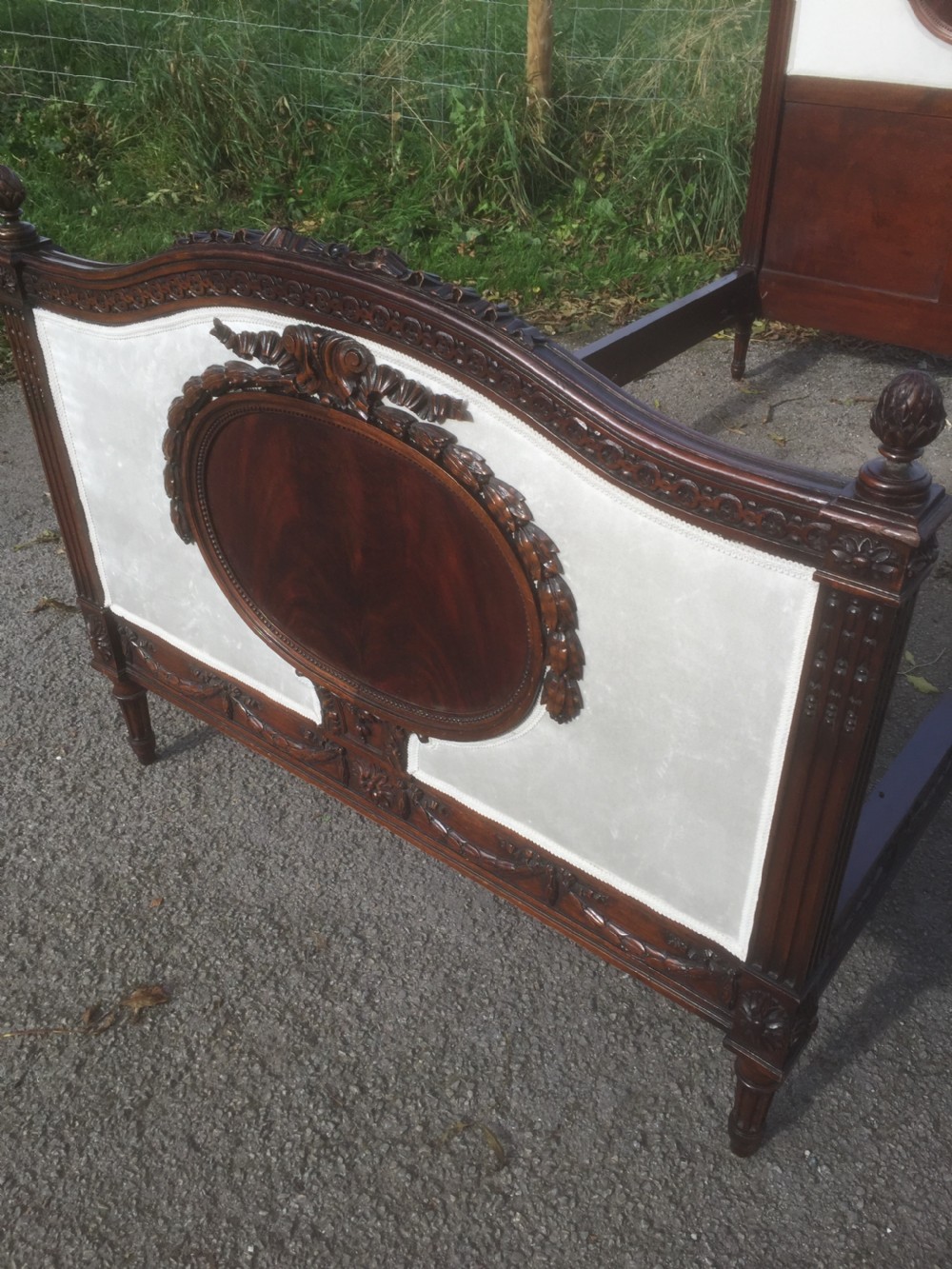 Pair of Edwardian carved mahogany single beds Stunning quality View XII