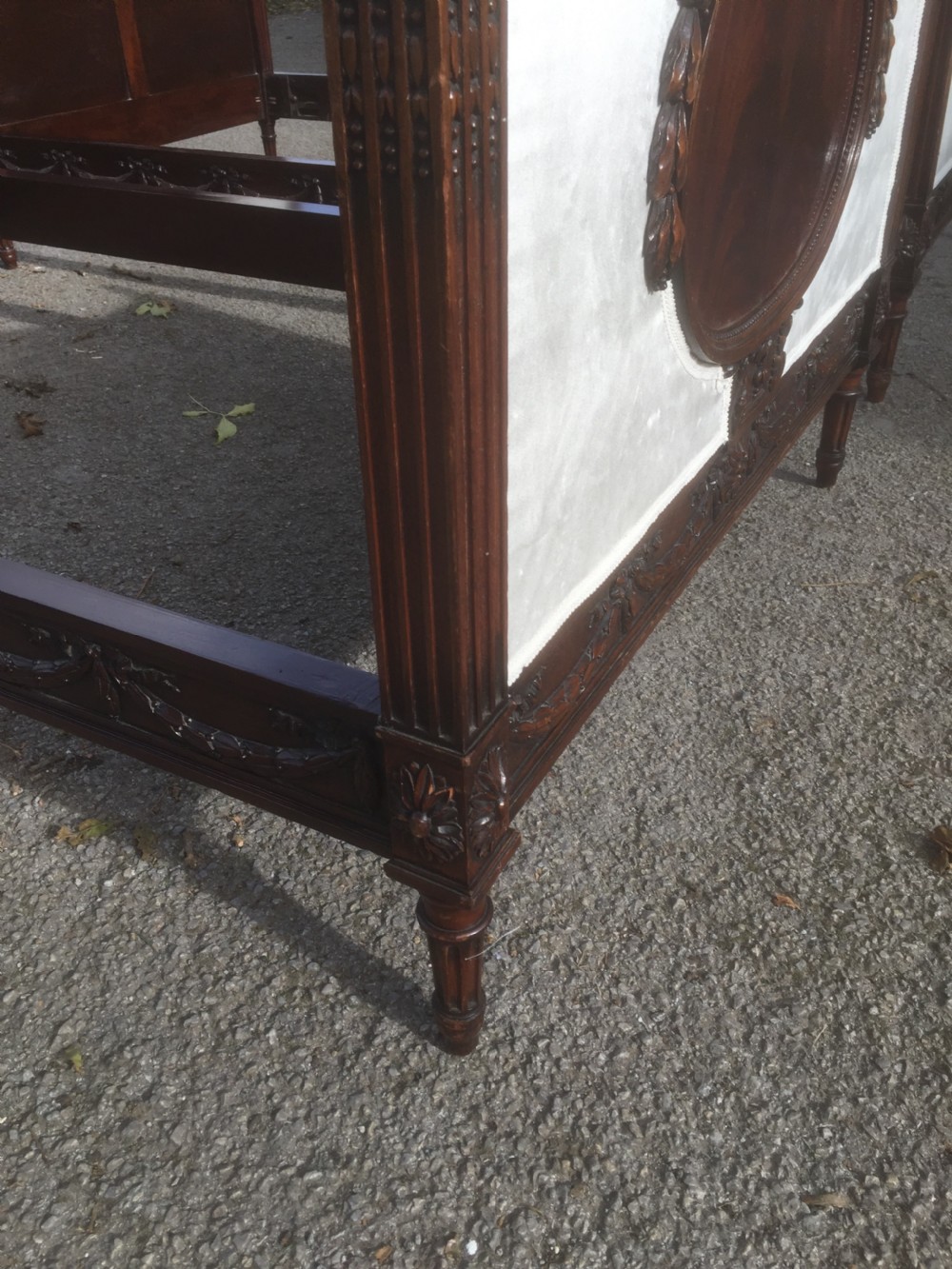 Pair of Edwardian carved mahogany single beds Stunning quality View XIV