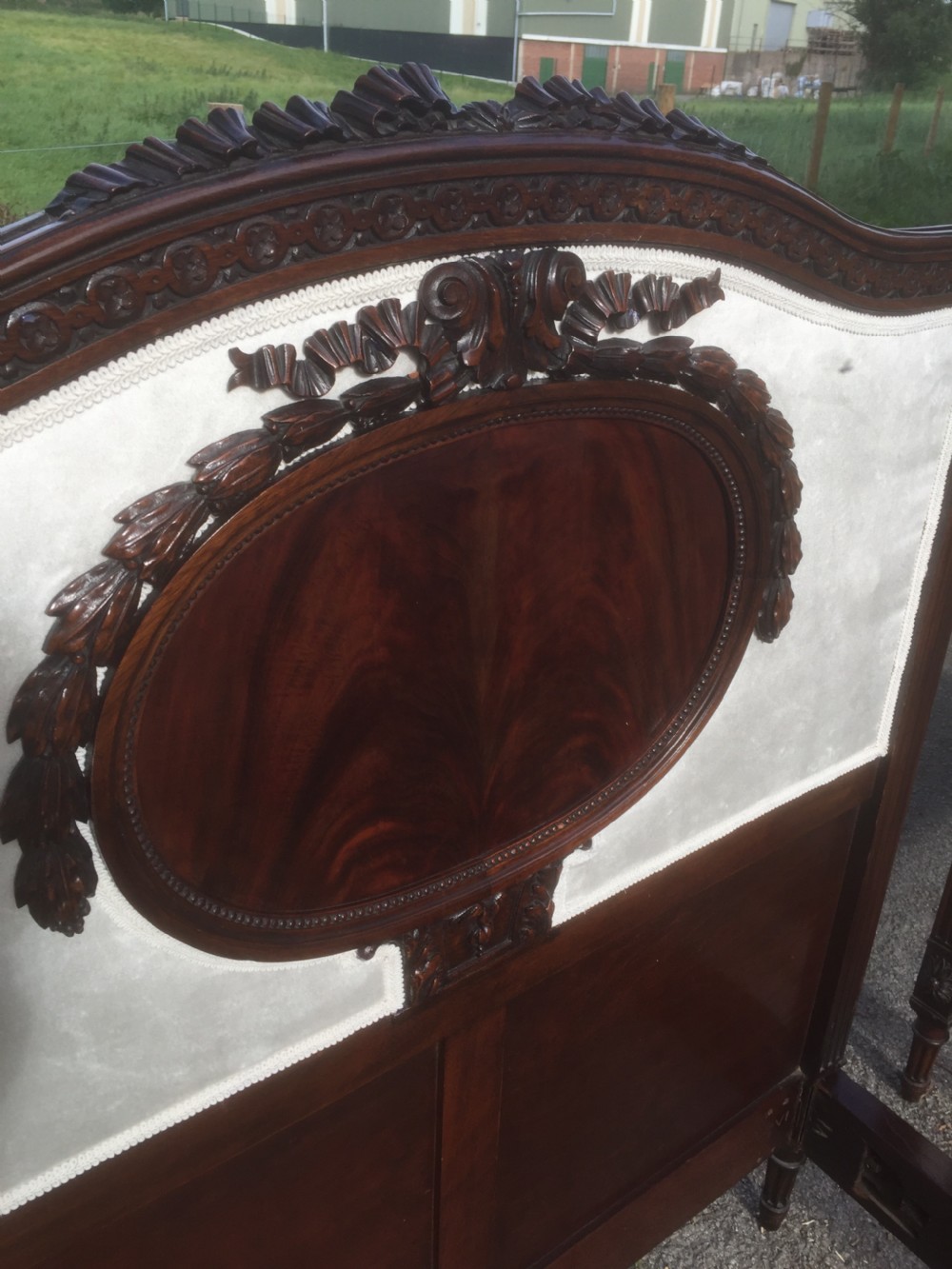 Pair of Edwardian carved mahogany single beds Stunning quality View XVII