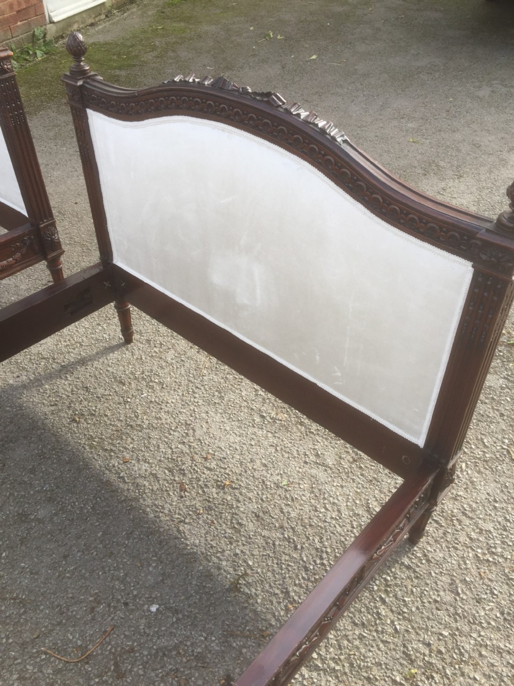 Pair of Edwardian carved mahogany single beds Stunning quality View XVIII