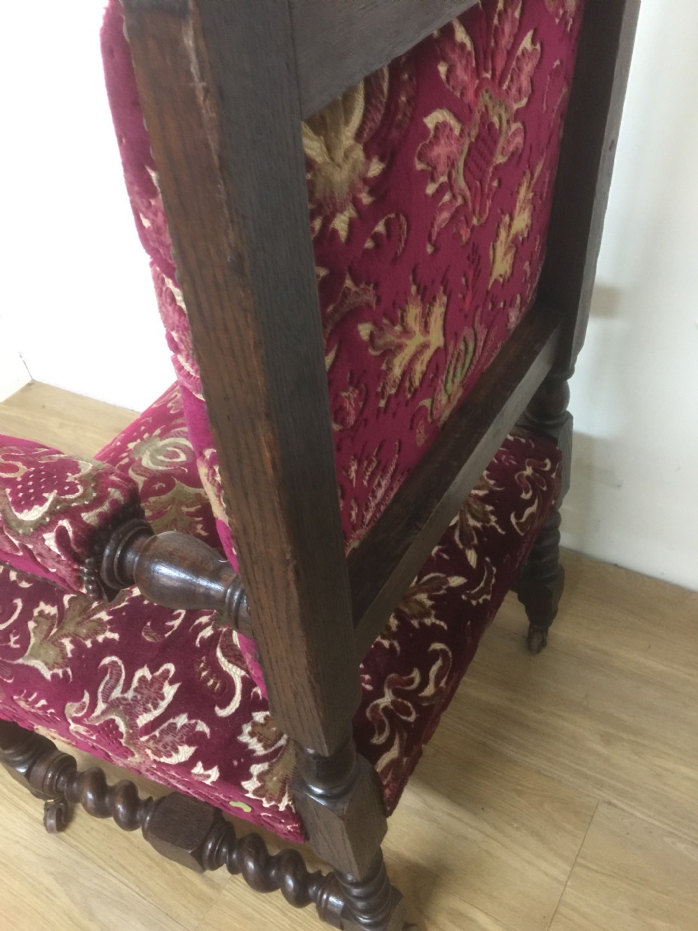 Country house Victorian solid oak Jacobean style armchair  View VIII