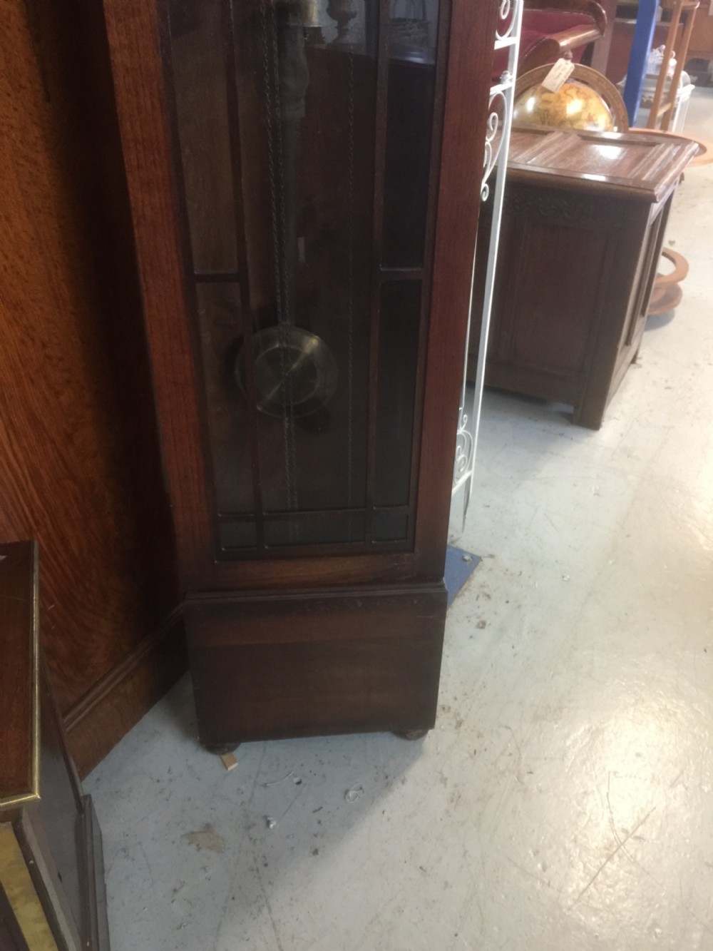 Art Deco oak three weight long case clock Westminster chimes  View VI