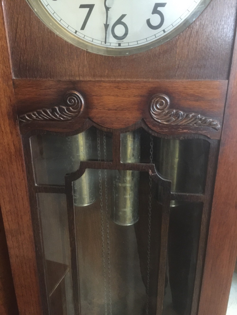Art Deco oak three weight long case clock Westminster chimes  View VIII