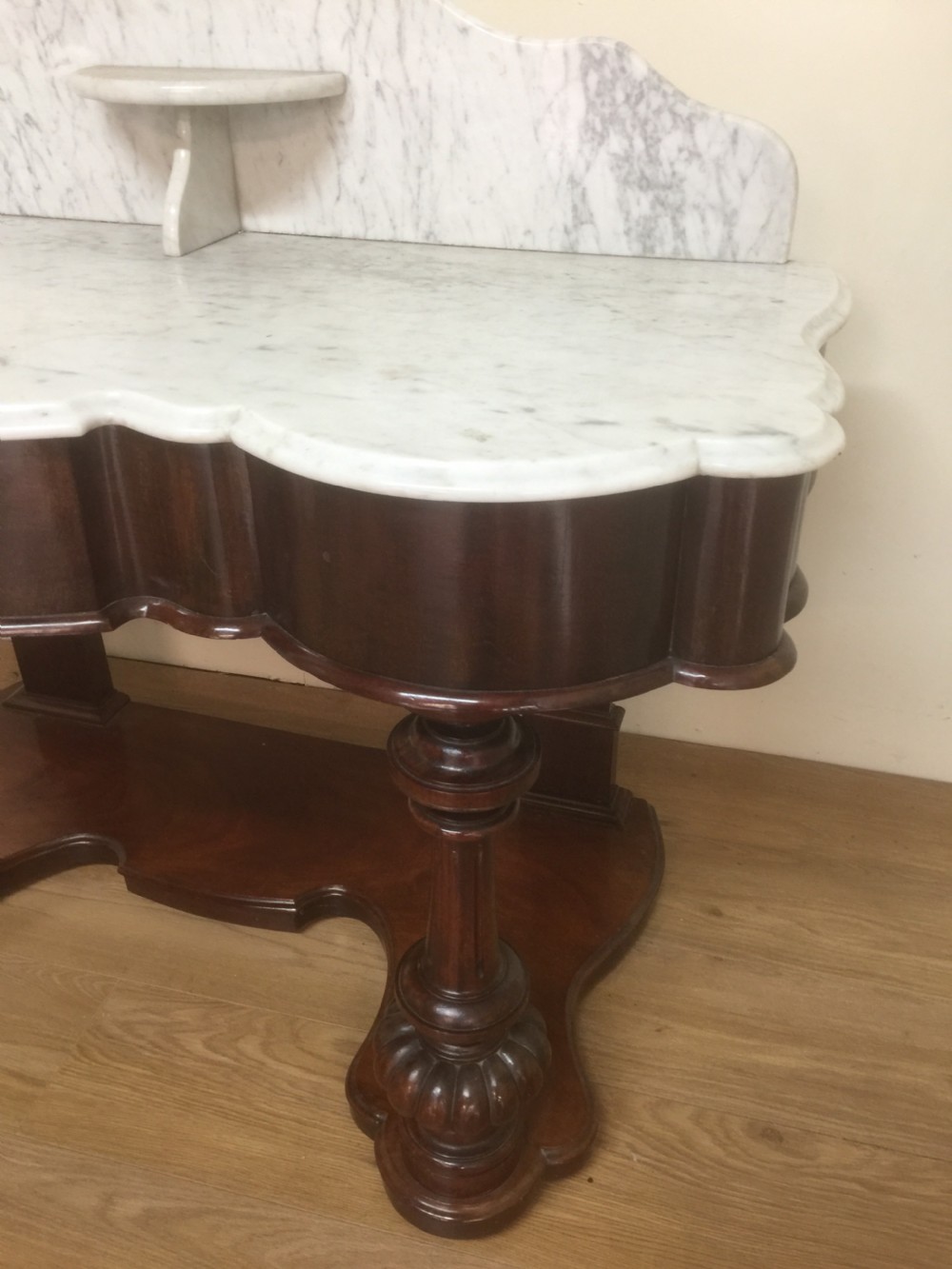 Victorian marble topped mahogany washstand  View II
