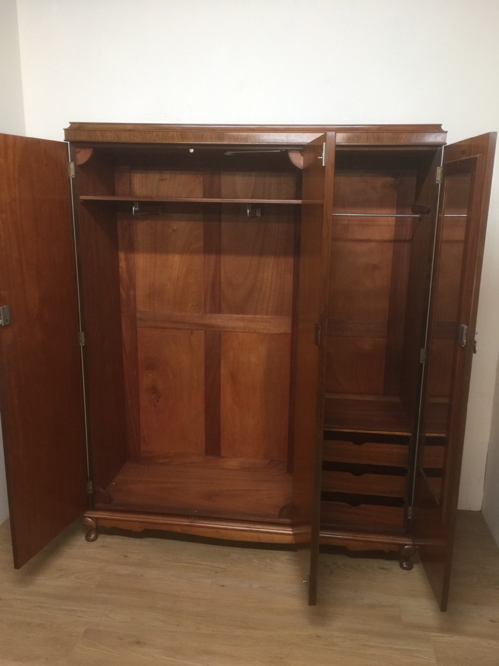 Art Deco three door burr walnut wardrobe  View VII