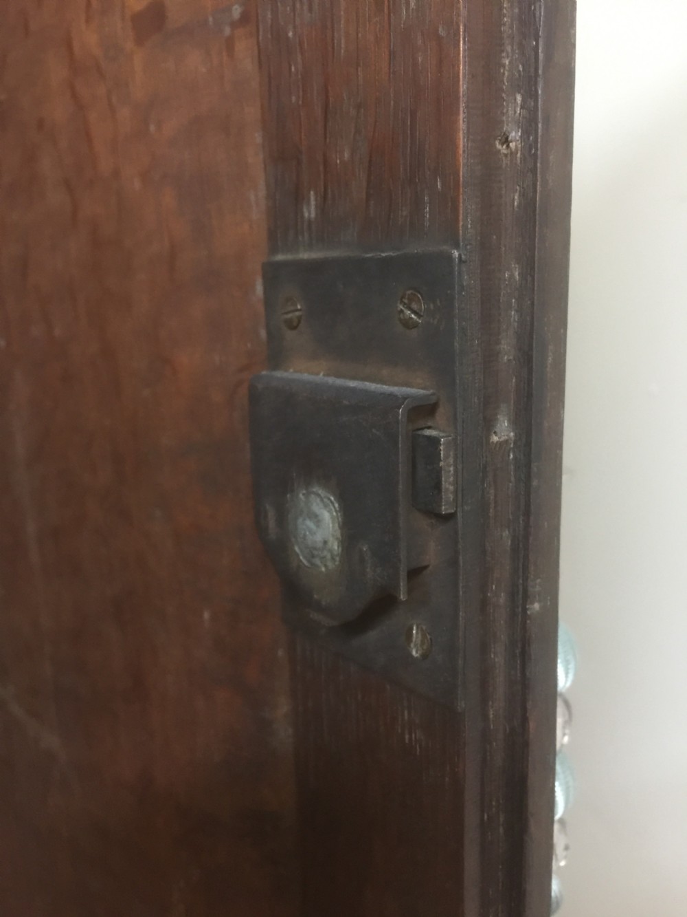 Georgian Oak housekeepers Cupboard crossbanded in Mahogany  View VIII